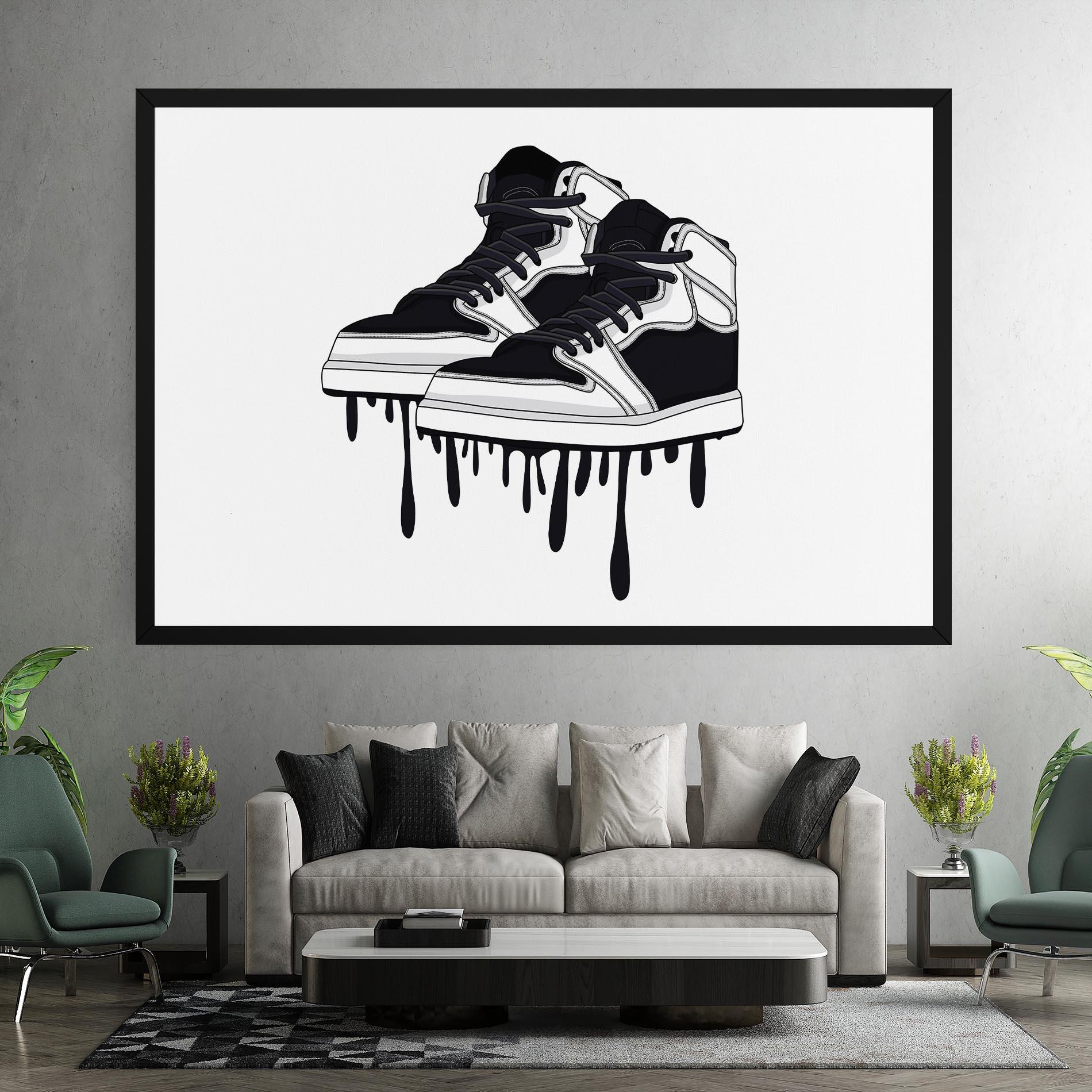 Leinwandbild Black White Shoes mockup 7