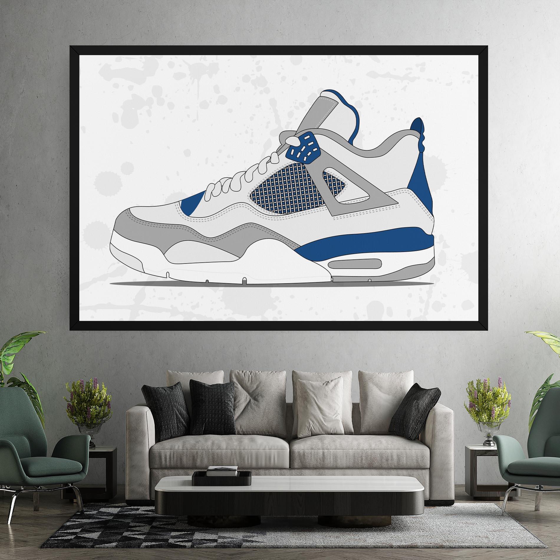 Leinwandbild Blue Grey Sneakers mockup 7