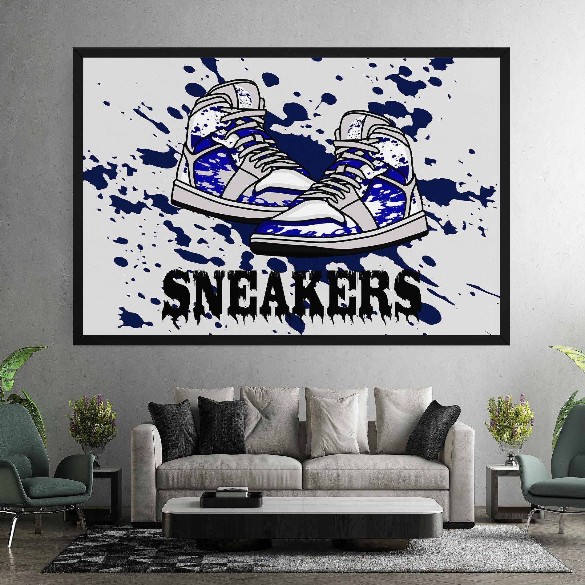 Leinwandbild Dark Blue Sneakers mockup 7