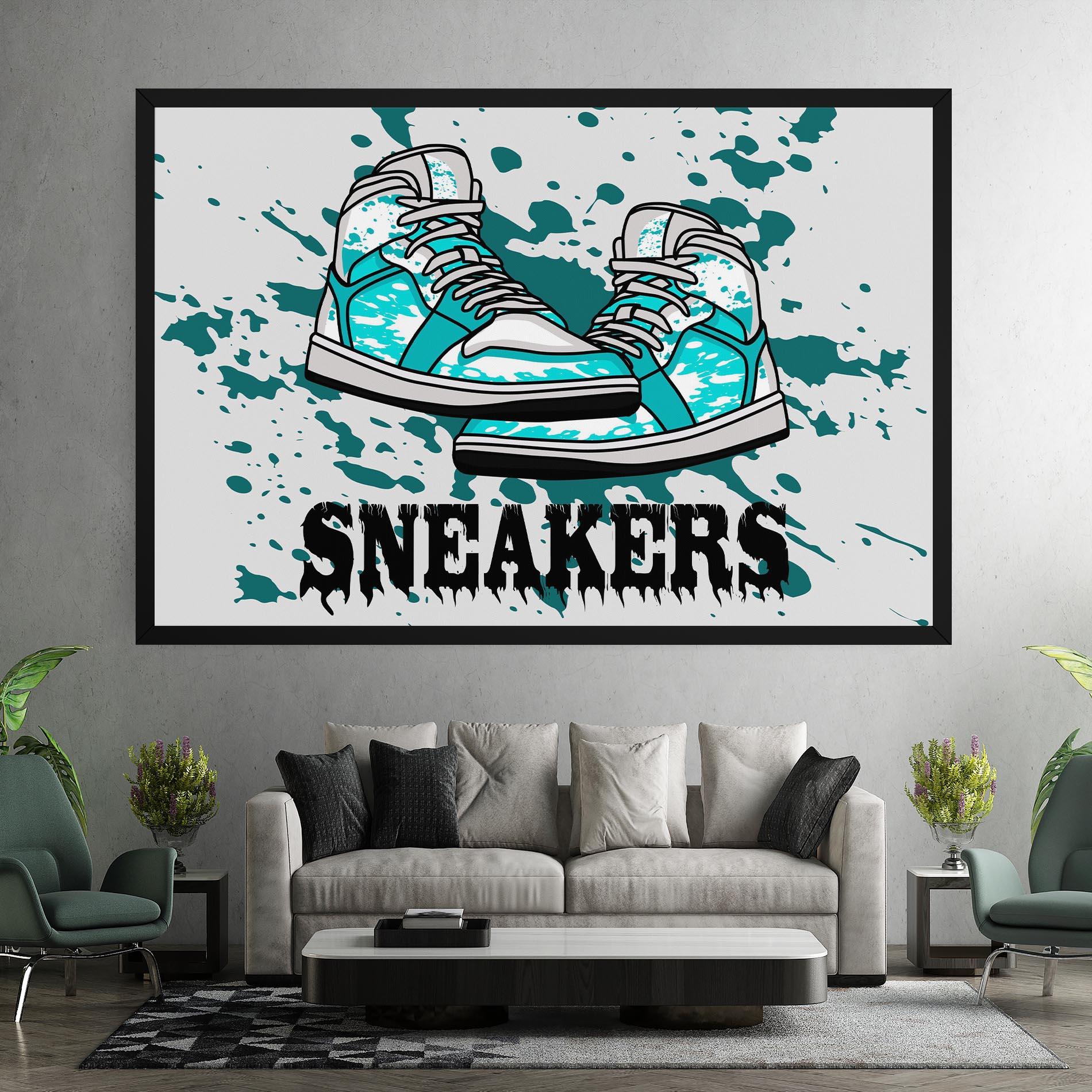 Leinwandbild Light Blue Sneakers mockup 7