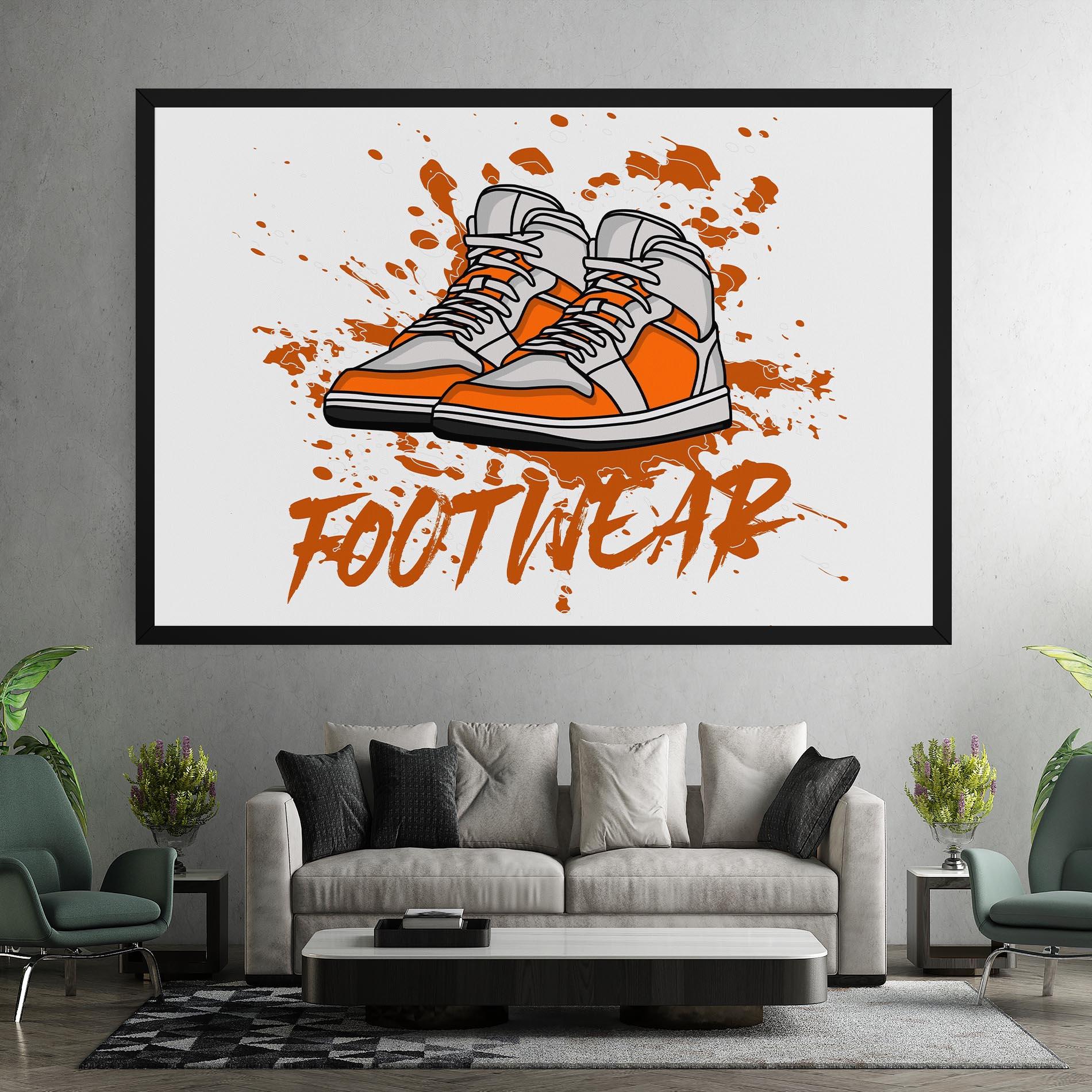 Leinwandbild Orange Footwear mockup 7