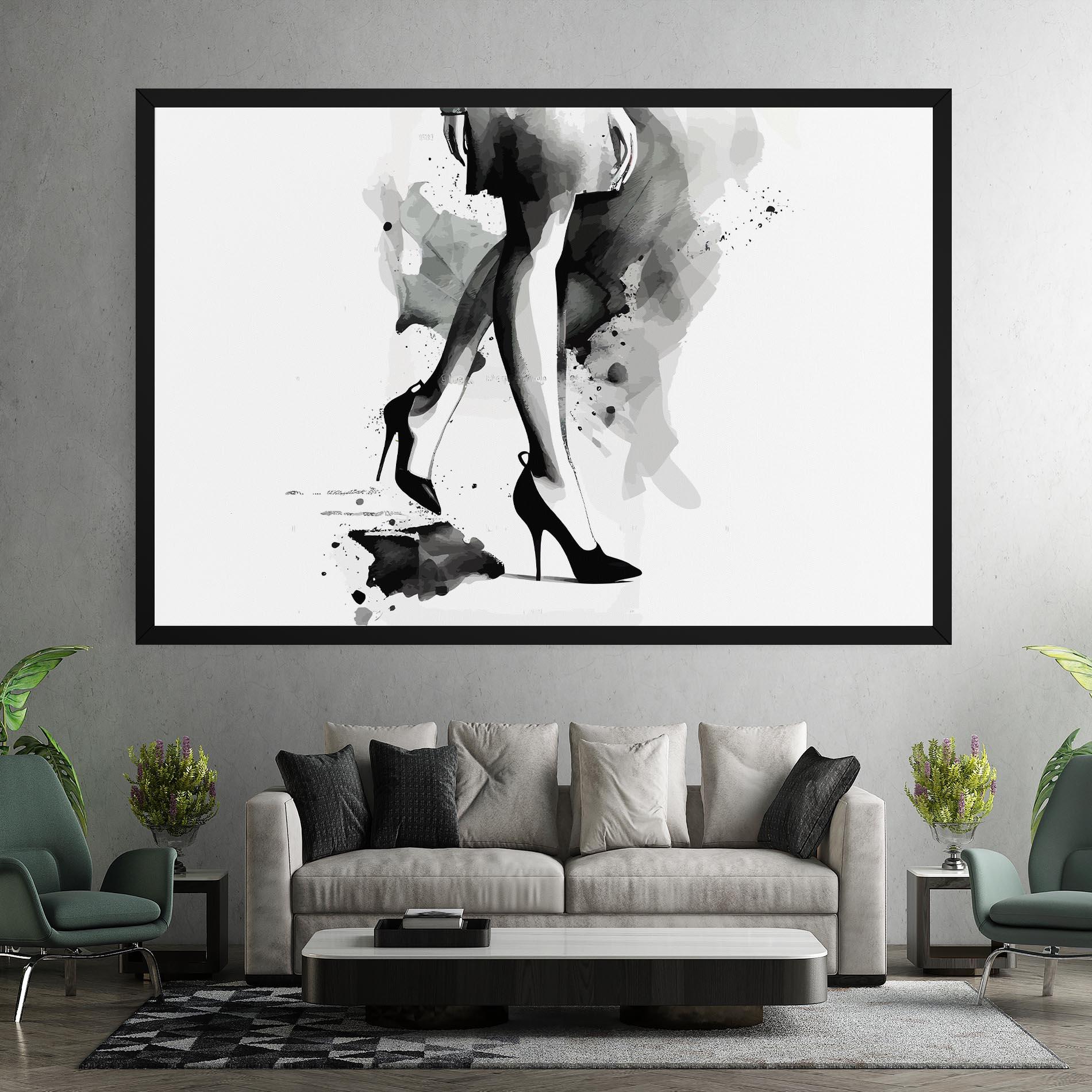 Leinwandbild Watercolor Shoes mockup 7