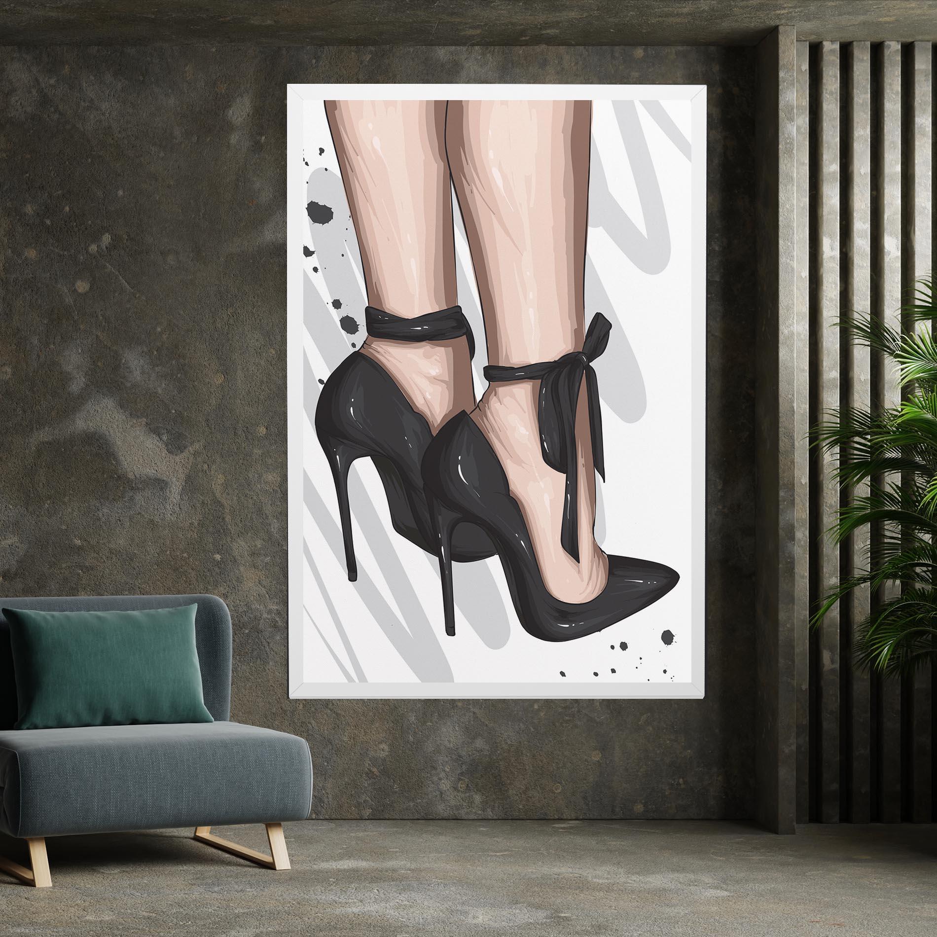 Leinwandbild Black Woman Shoes mockup 7