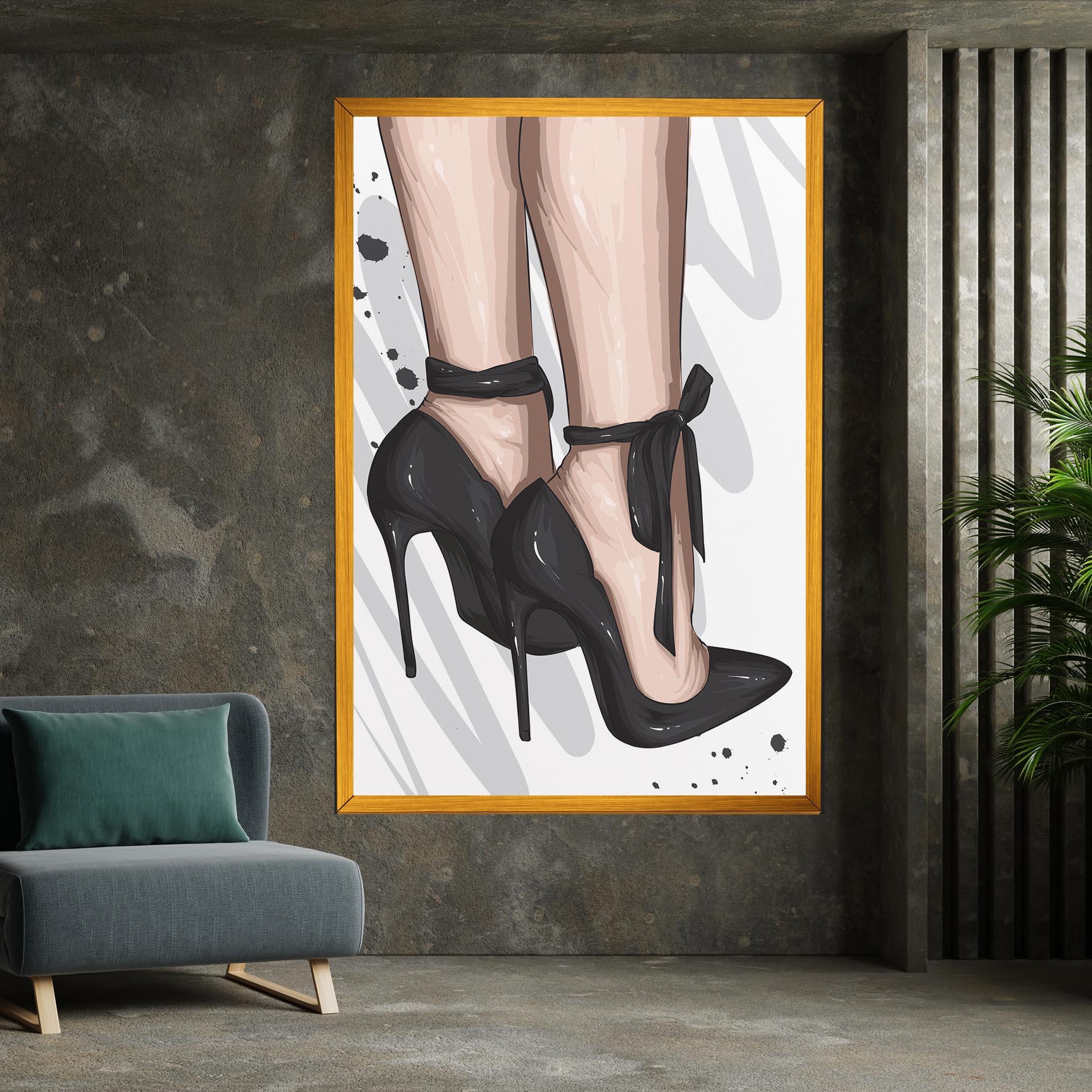 Leinwandbild Black Woman Shoes mockup 7