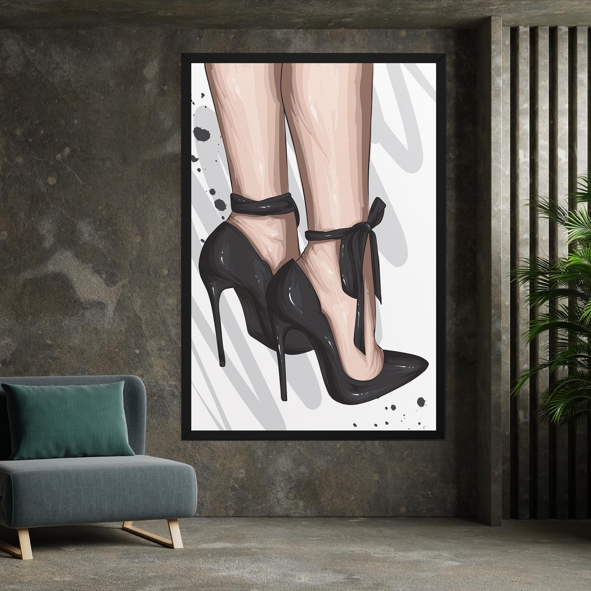 Leinwandbild Black Woman Shoes mockup 7