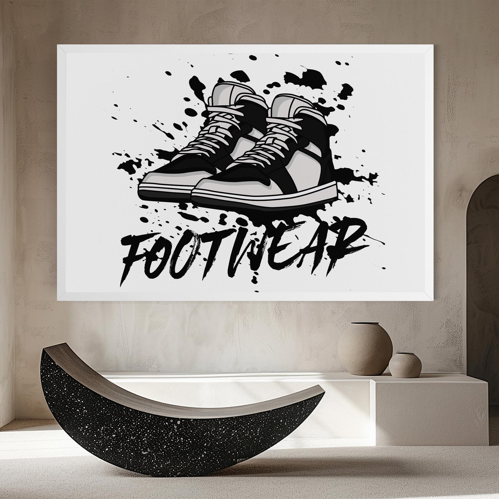 Leinwandbild Black Footwear mockup 8