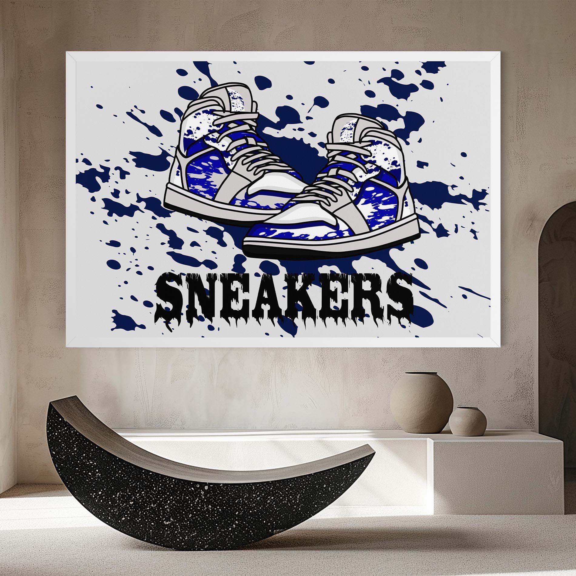 Leinwandbild Dark Blue Sneakers mockup 8