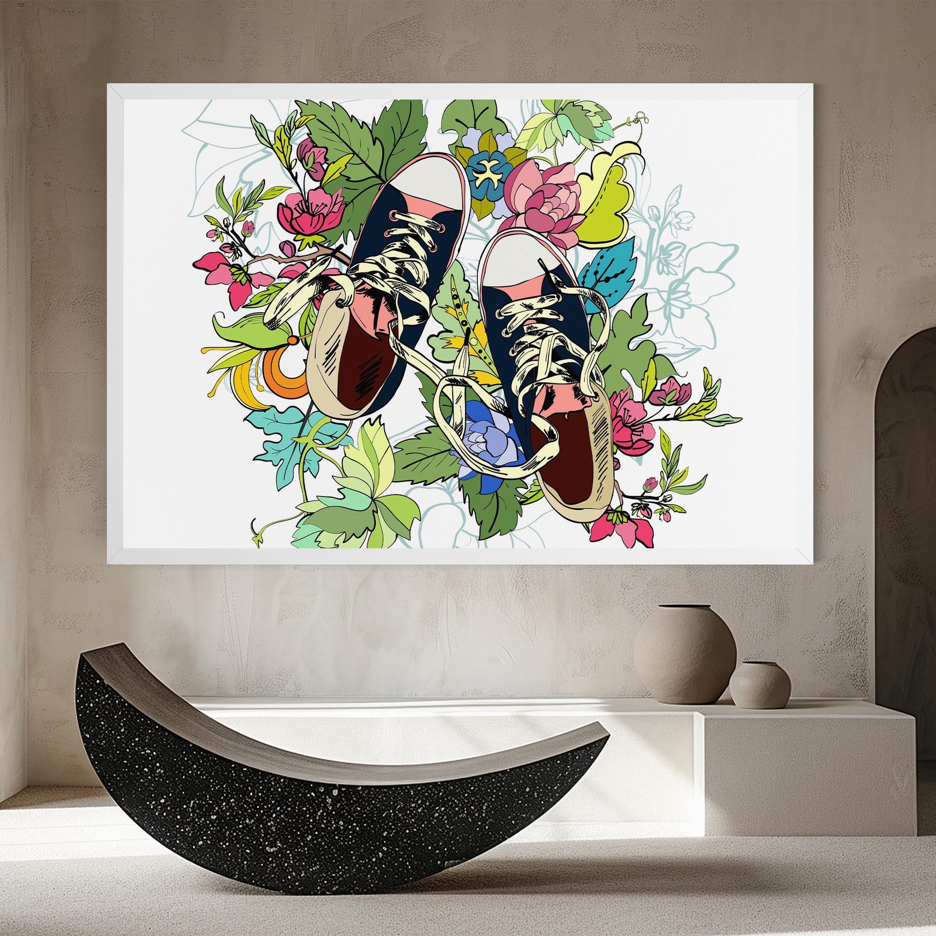 Leinwandbild Flower Shoes mockup 8