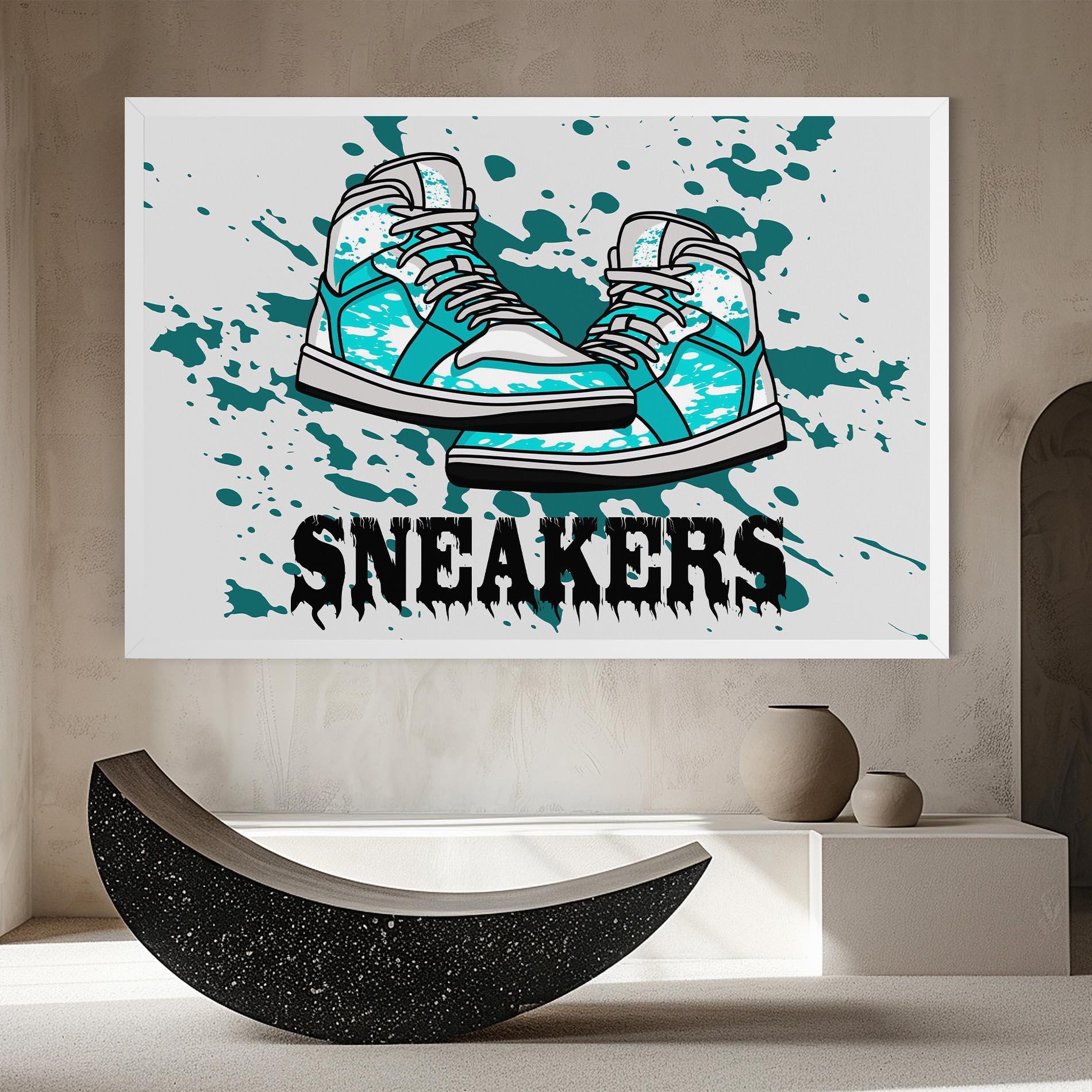 Leinwandbild Light Blue Sneakers mockup 8