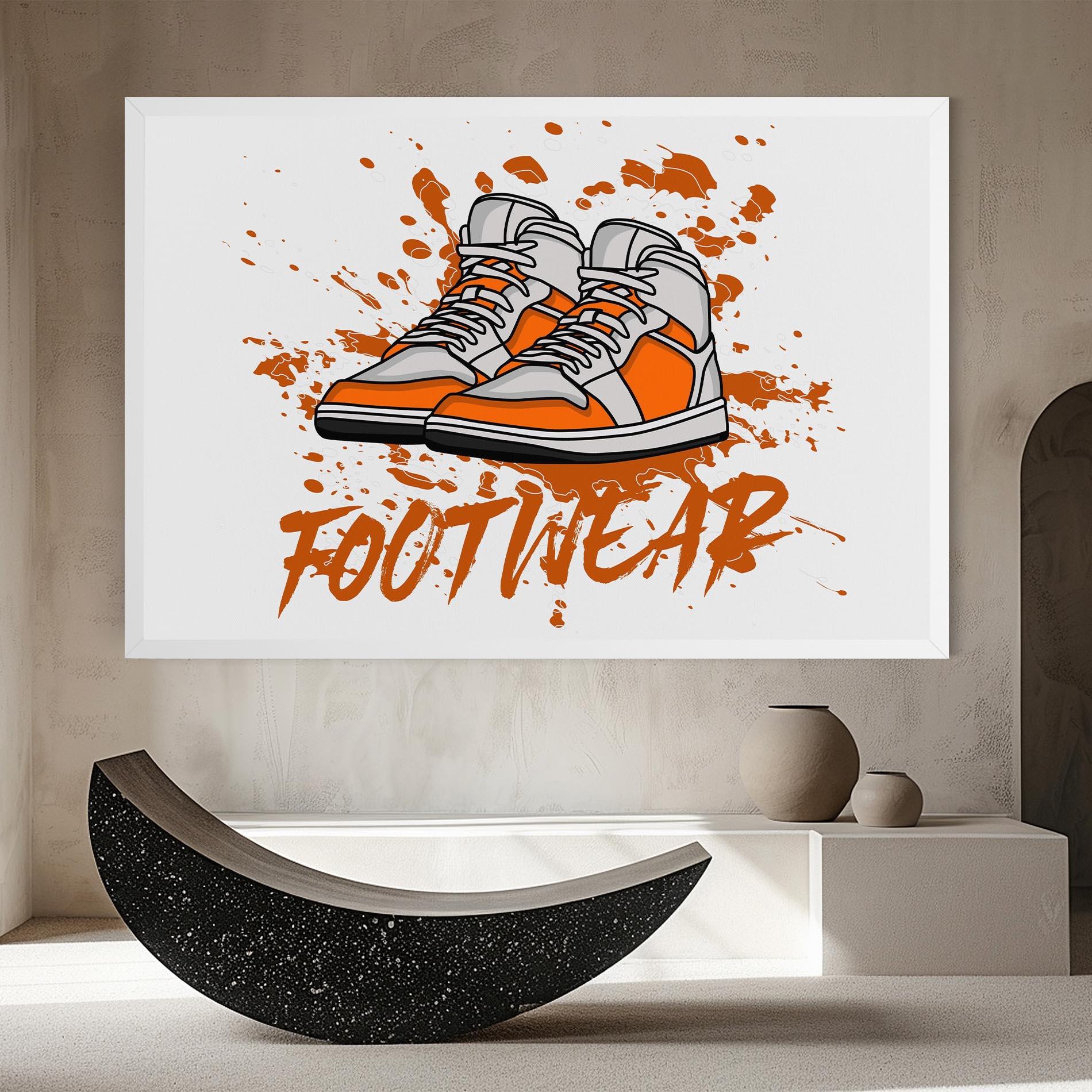 Leinwandbild Orange Footwear mockup 8
