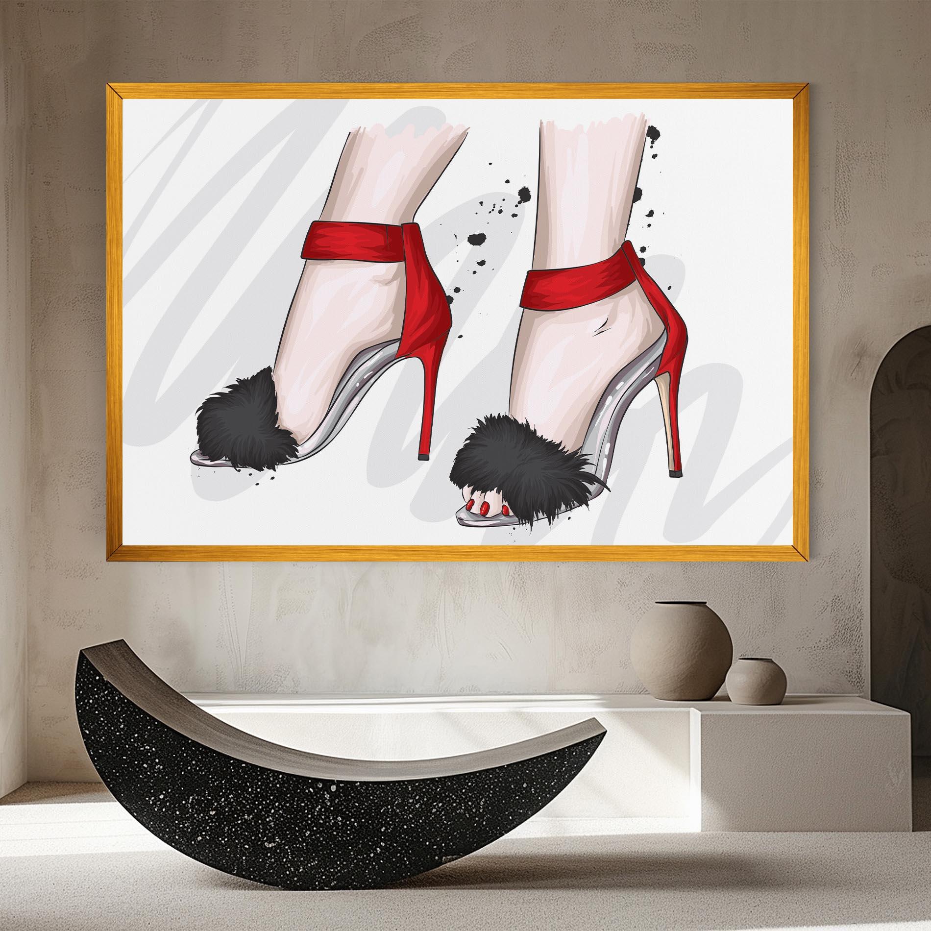 Leinwandbild Black Red Heels mockup 8
