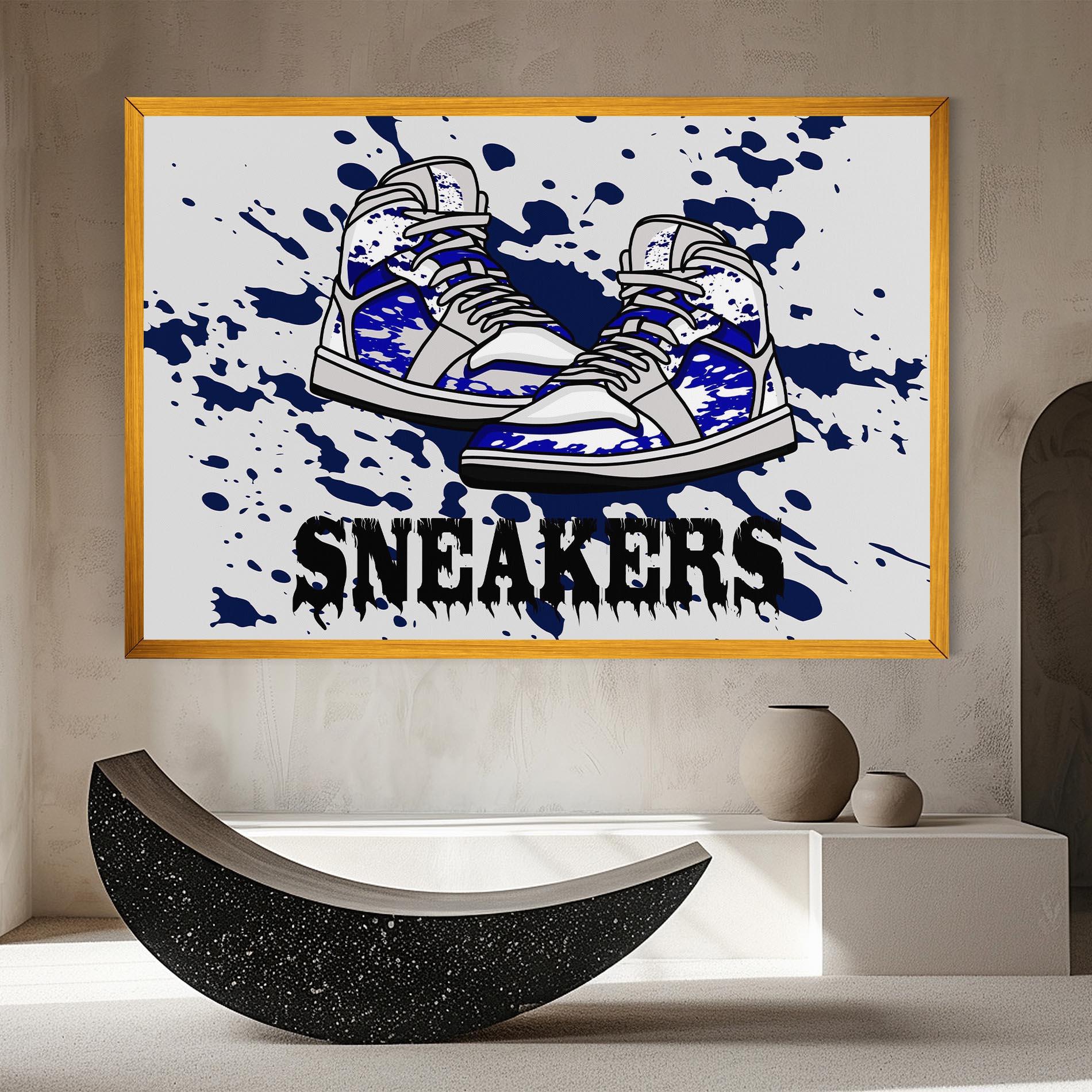 Leinwandbild Dark Blue Sneakers mockup 8