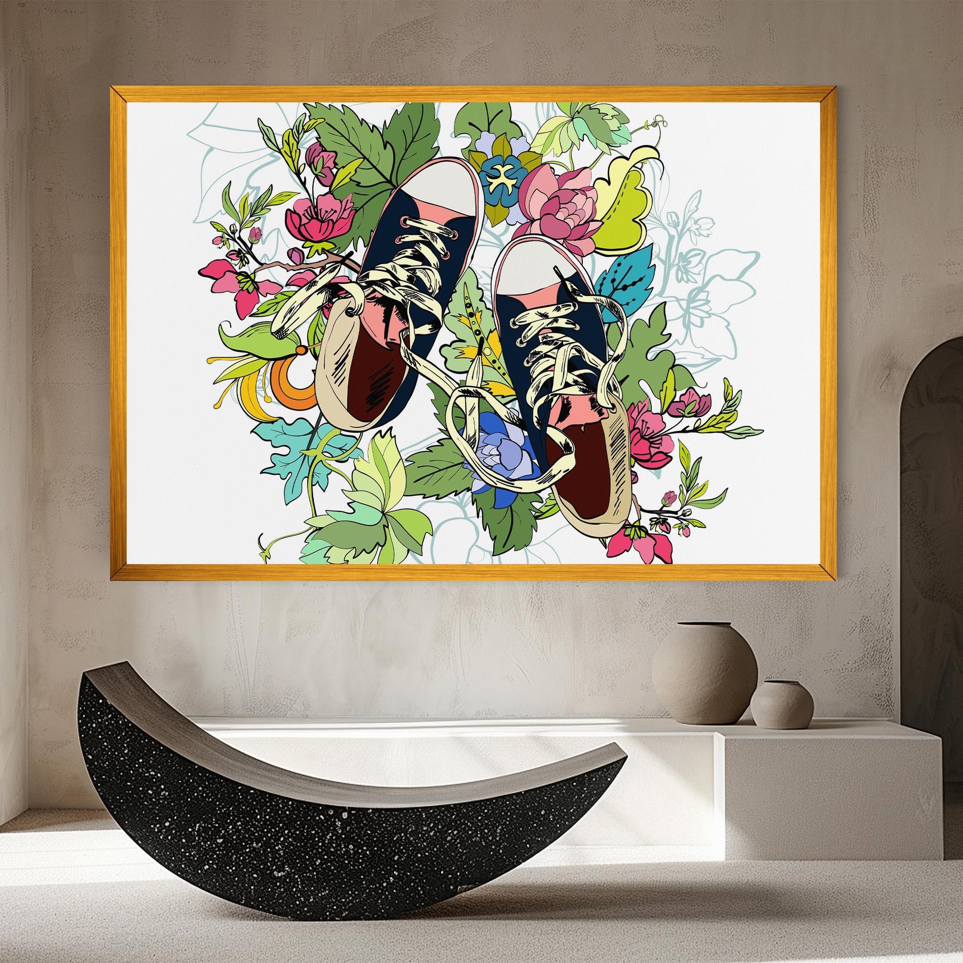 Leinwandbild Flower Shoes mockup 8