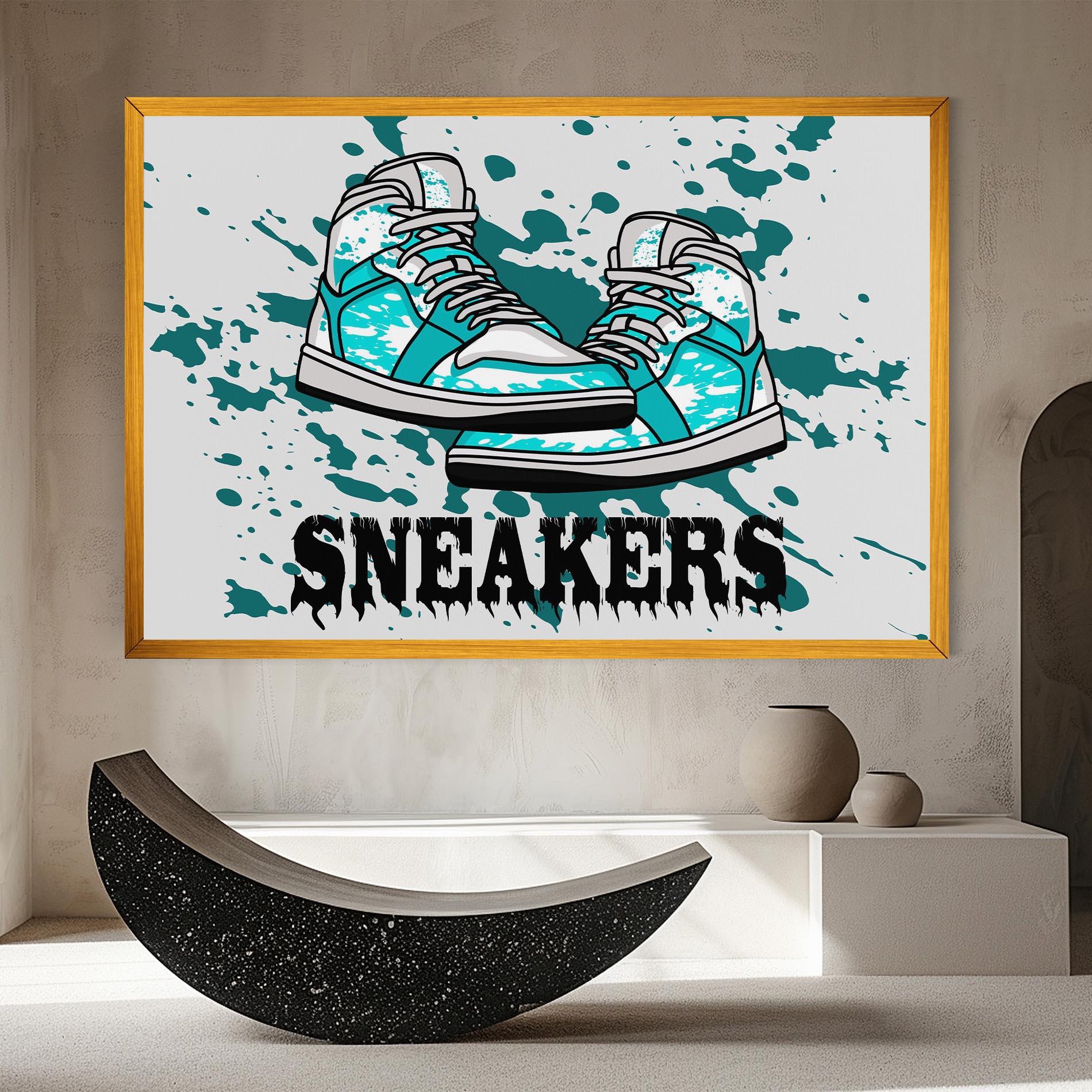 Leinwandbild Light Blue Sneakers mockup 8