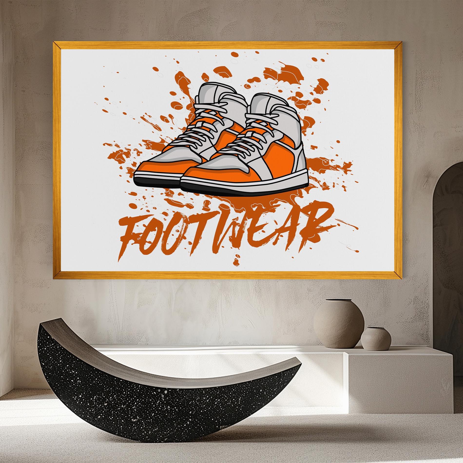 Leinwandbild Orange Footwear mockup 8