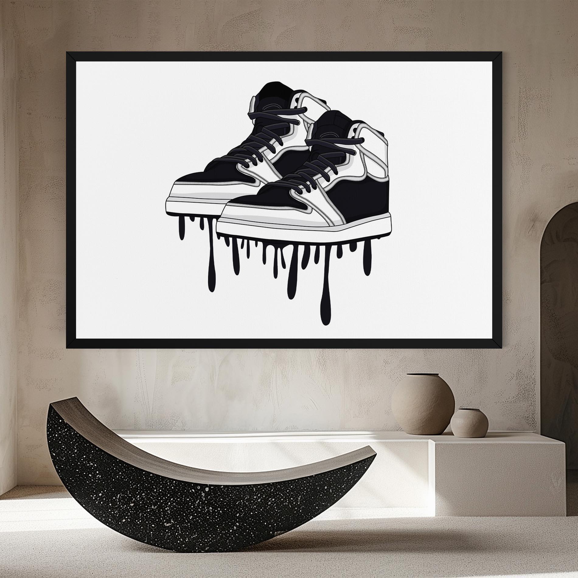 Leinwandbild Black White Shoes mockup 8