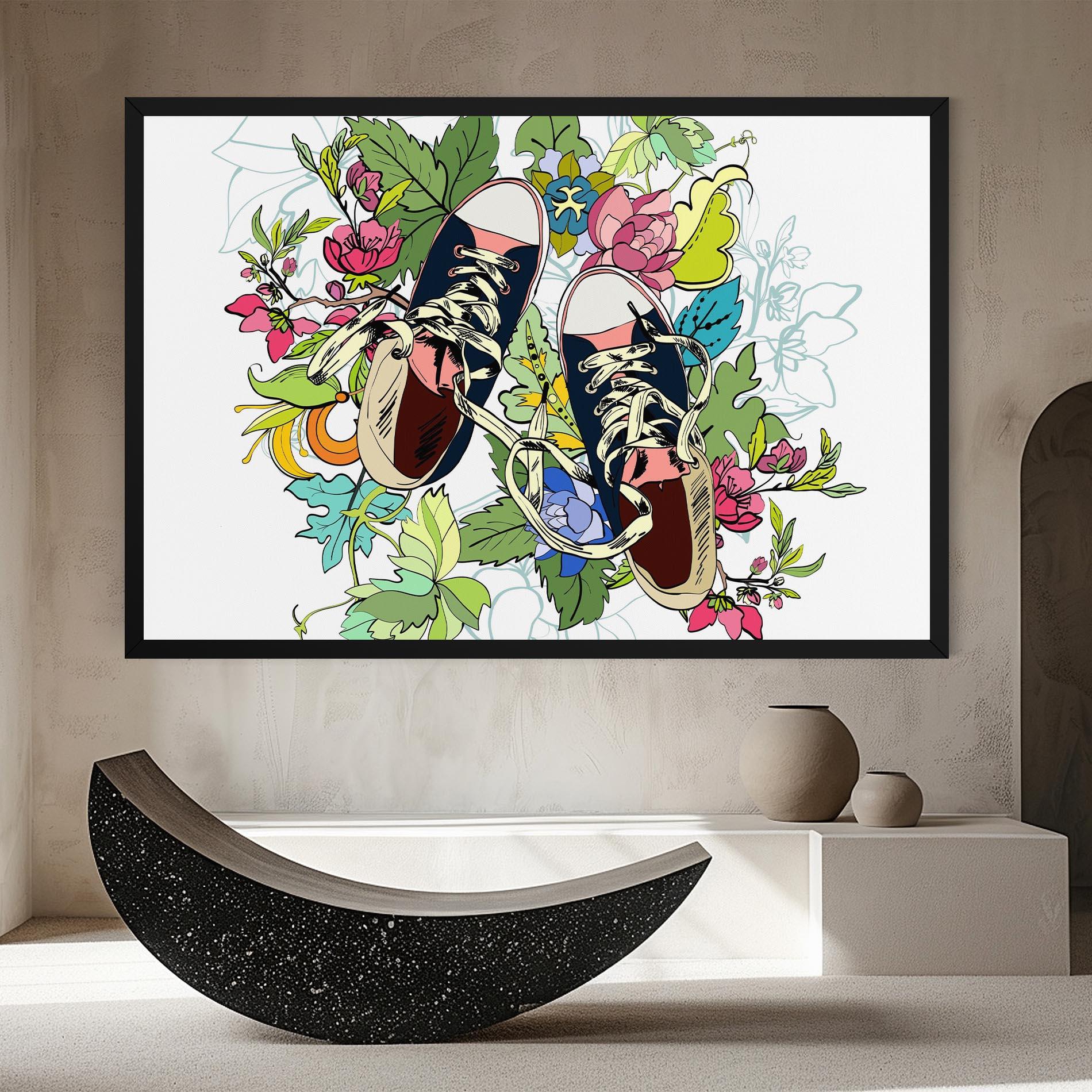 Leinwandbild Flower Shoes mockup 8