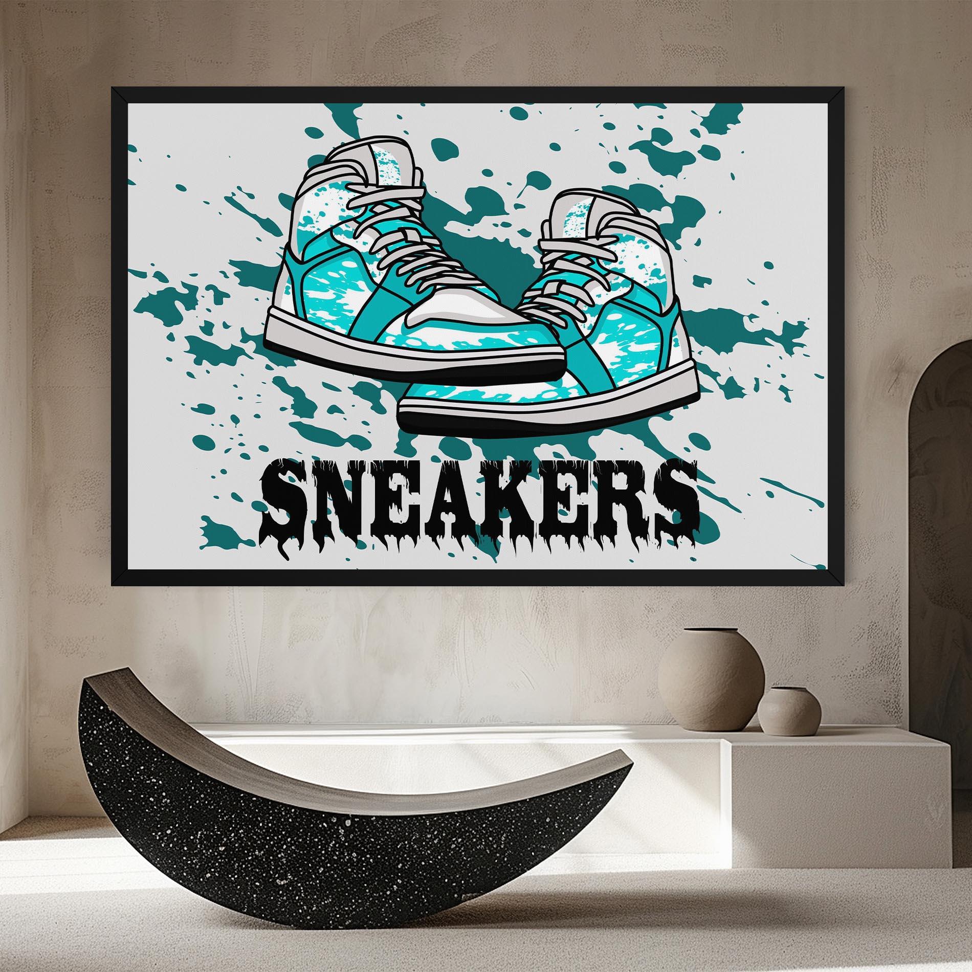 Leinwandbild Light Blue Sneakers mockup 8