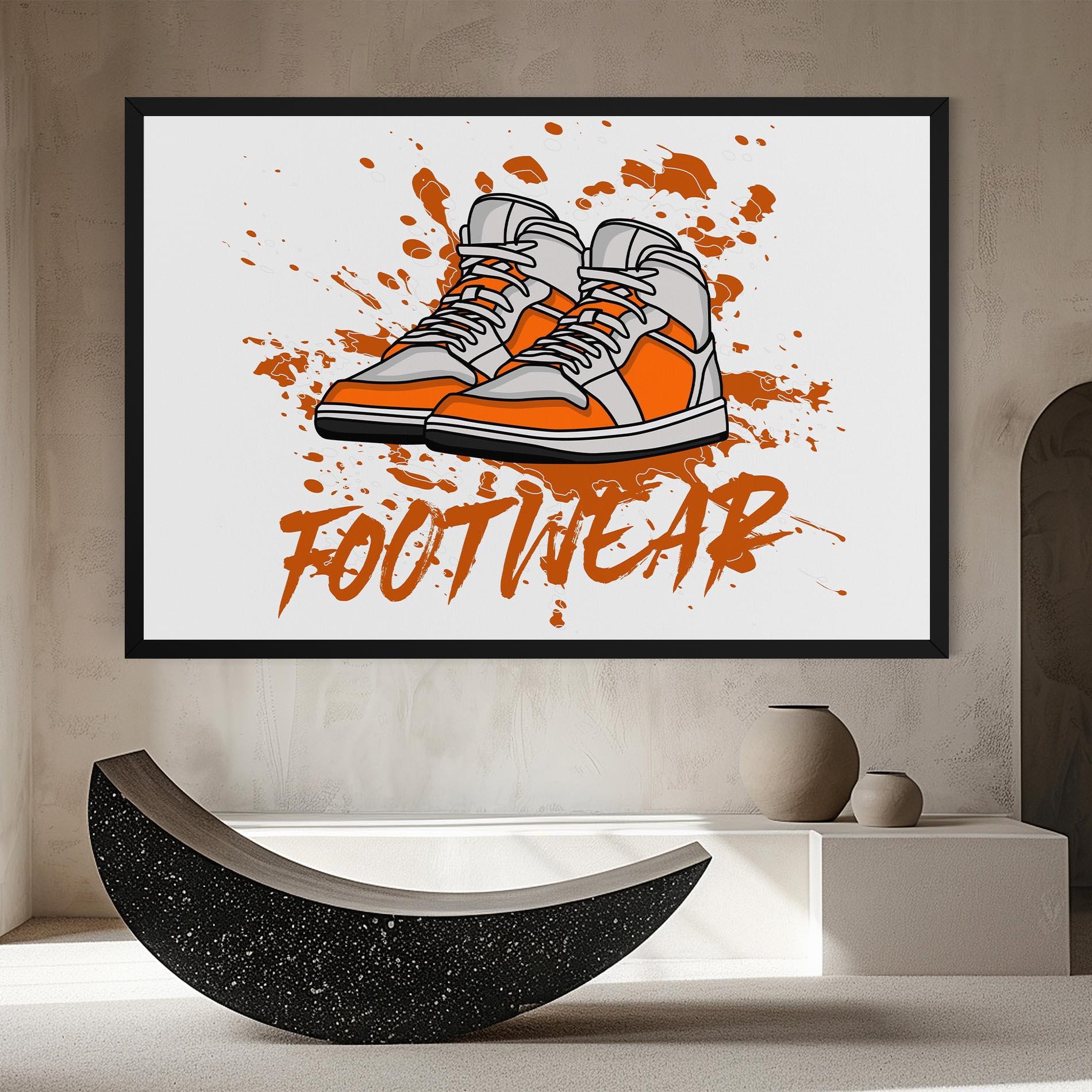 Leinwandbild Orange Footwear mockup 8