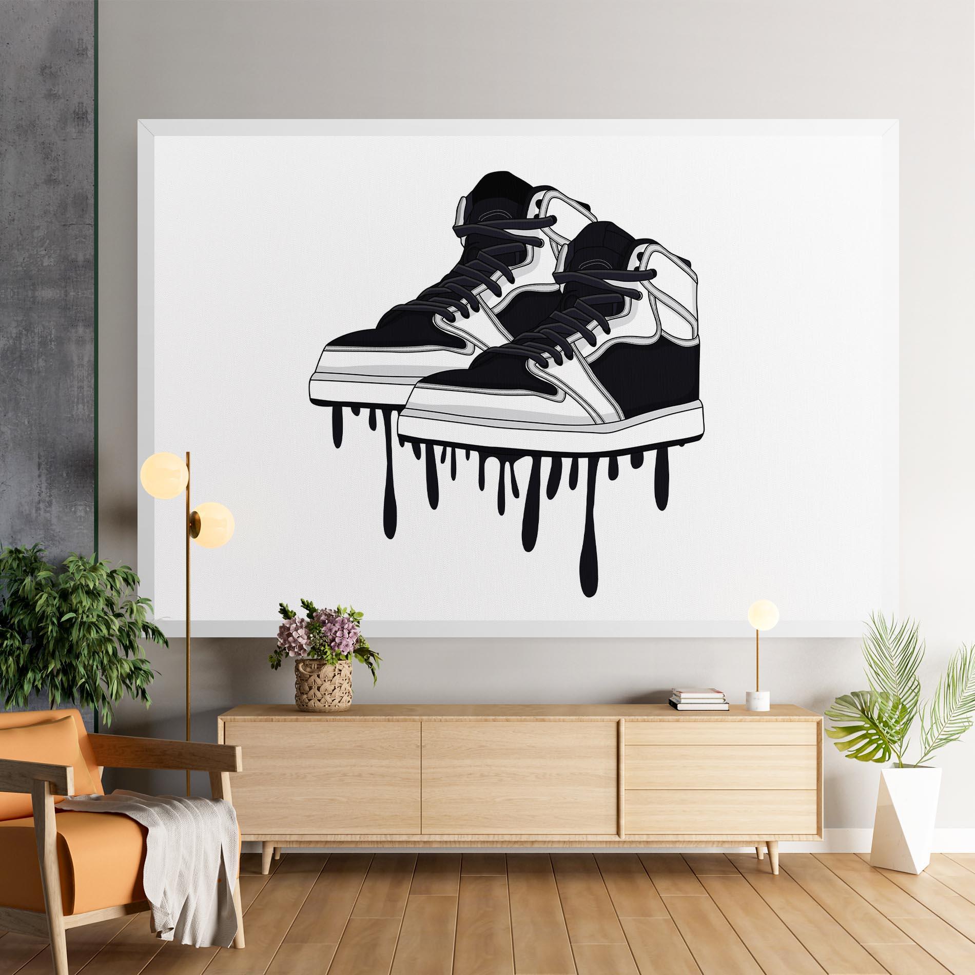 Leinwandbild Black White Shoes mockup 9