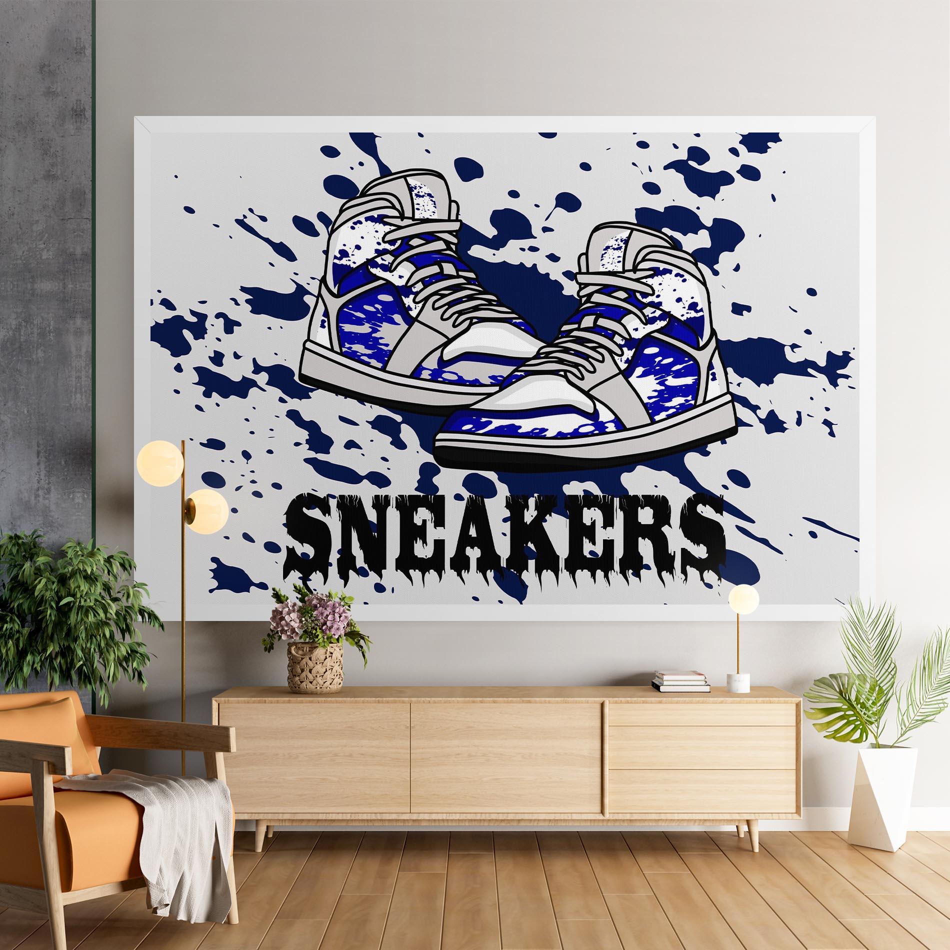 Leinwandbild Dark Blue Sneakers mockup 9