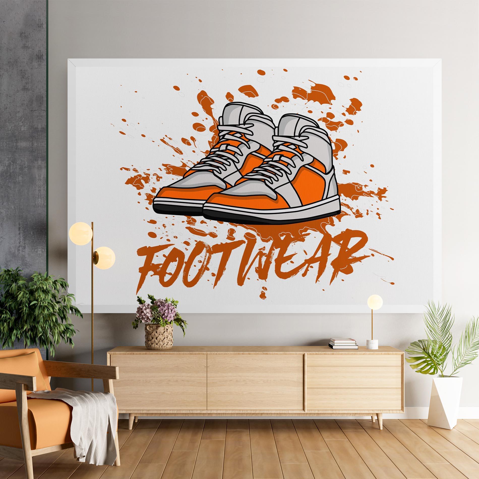 Leinwandbild Orange Footwear mockup 9
