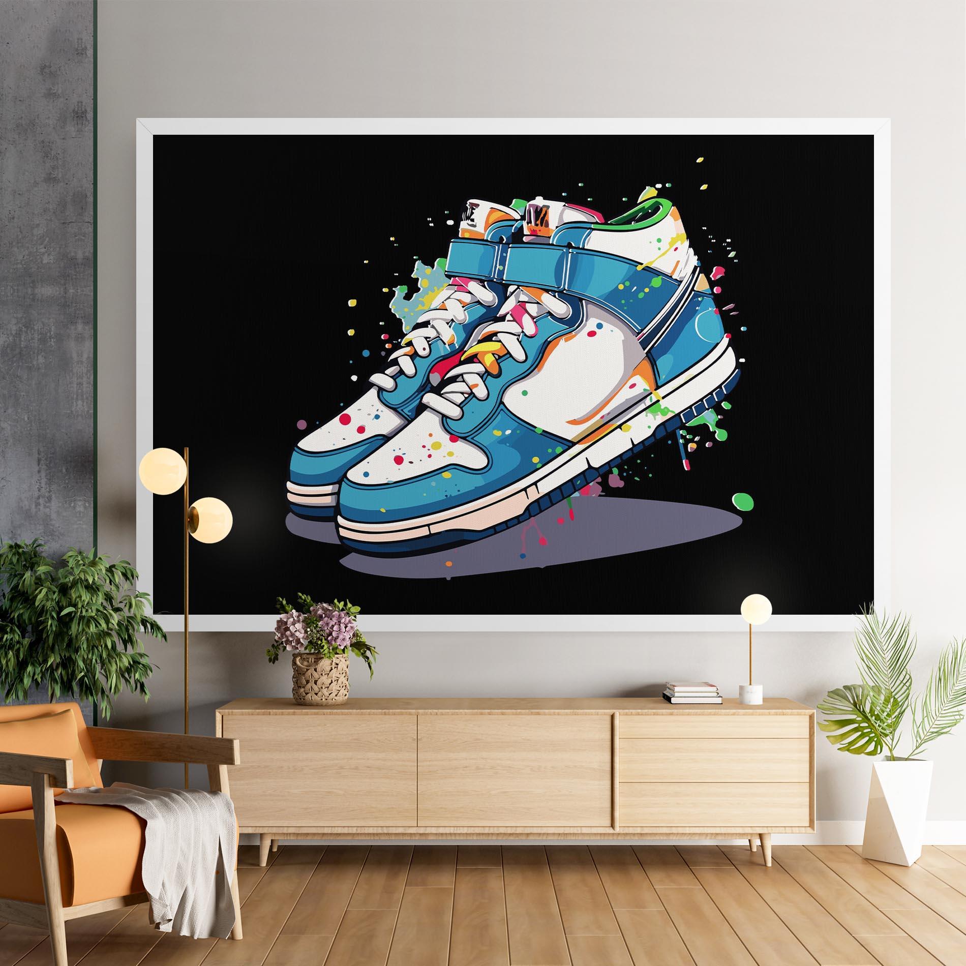 Leinwandbild Shoes Splash Color mockup 9