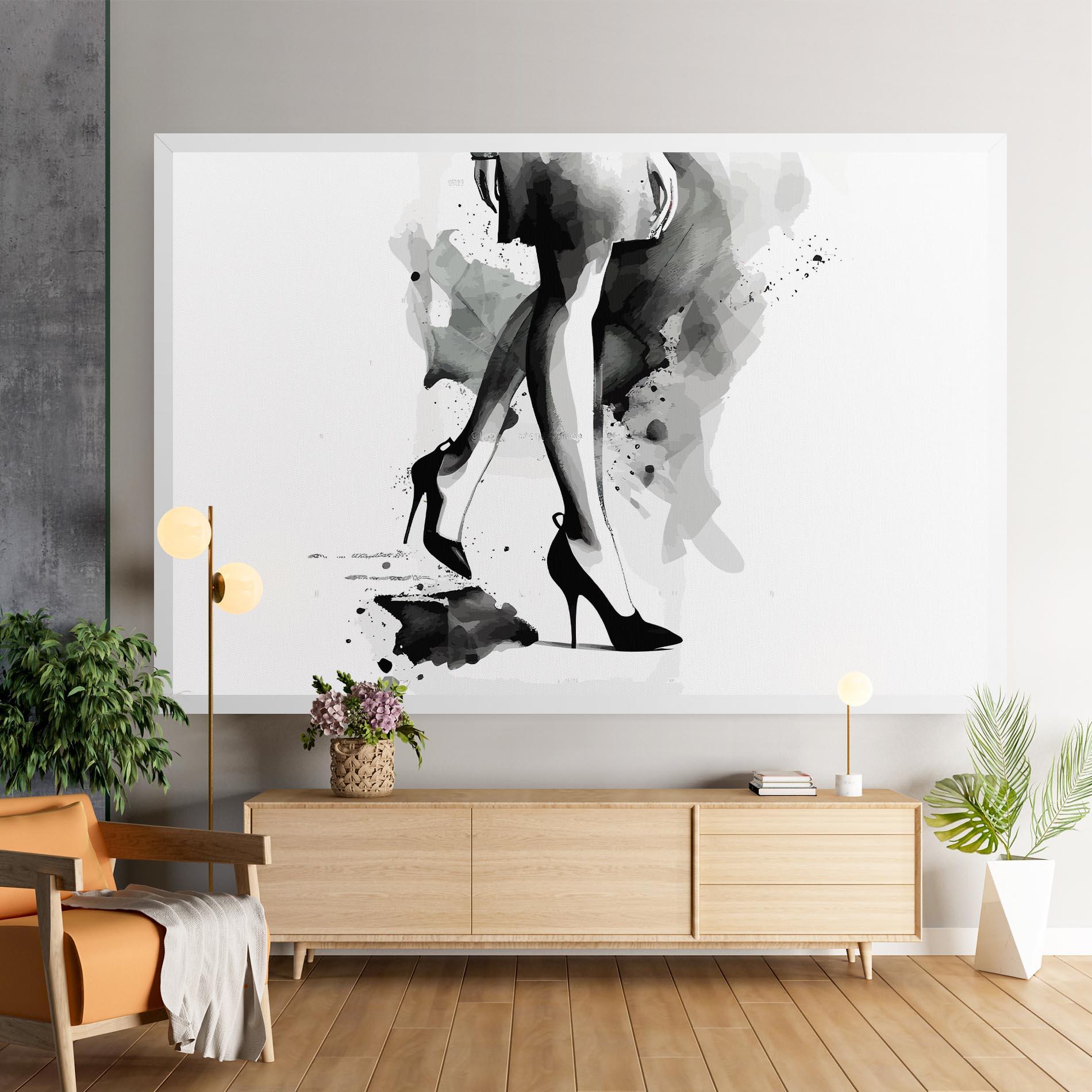 Leinwandbild Watercolor Shoes mockup 9