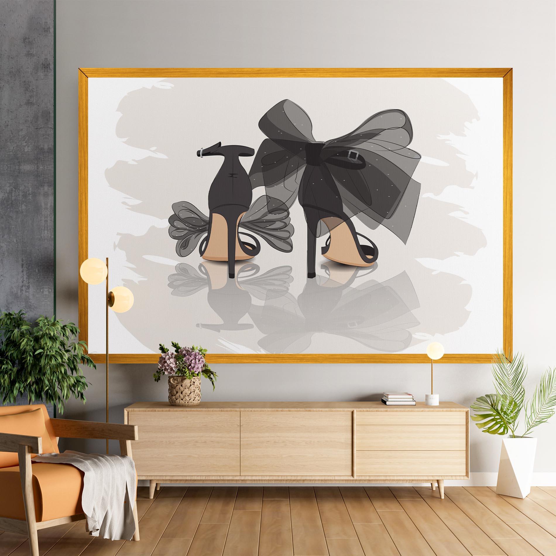 Leinwandbild Black Bow Heels mockup 9