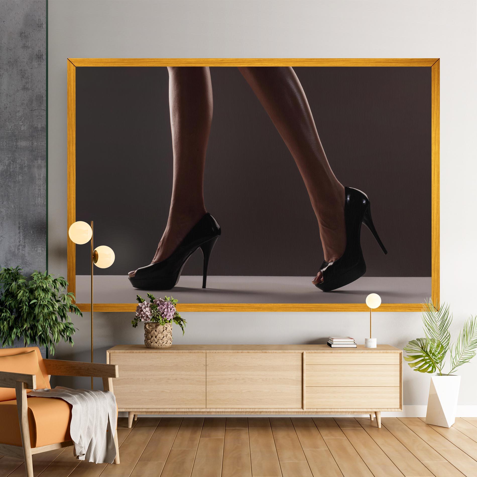 Leinwandbild Black High Heels mockup 9