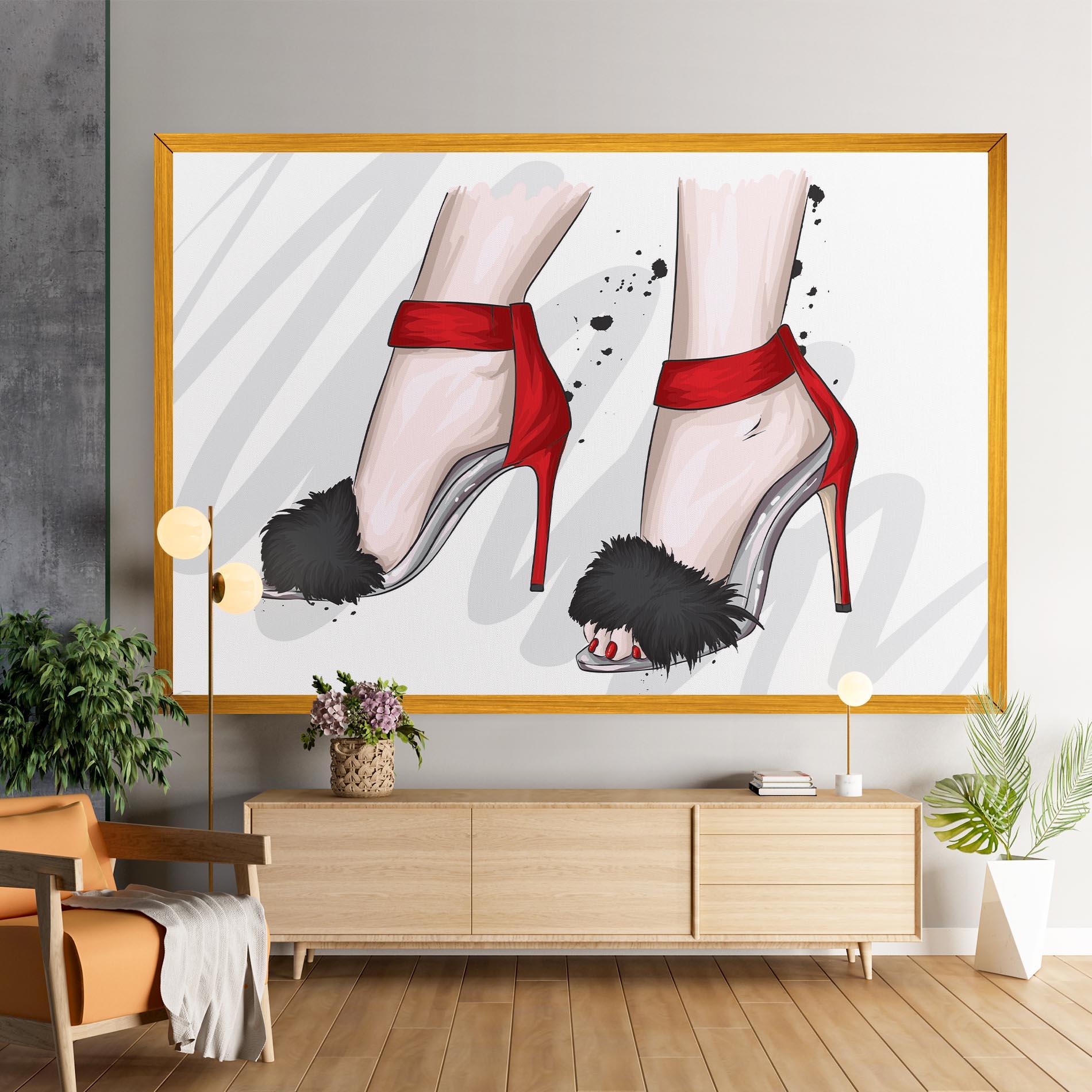 Leinwandbild Black Red Heels mockup 9