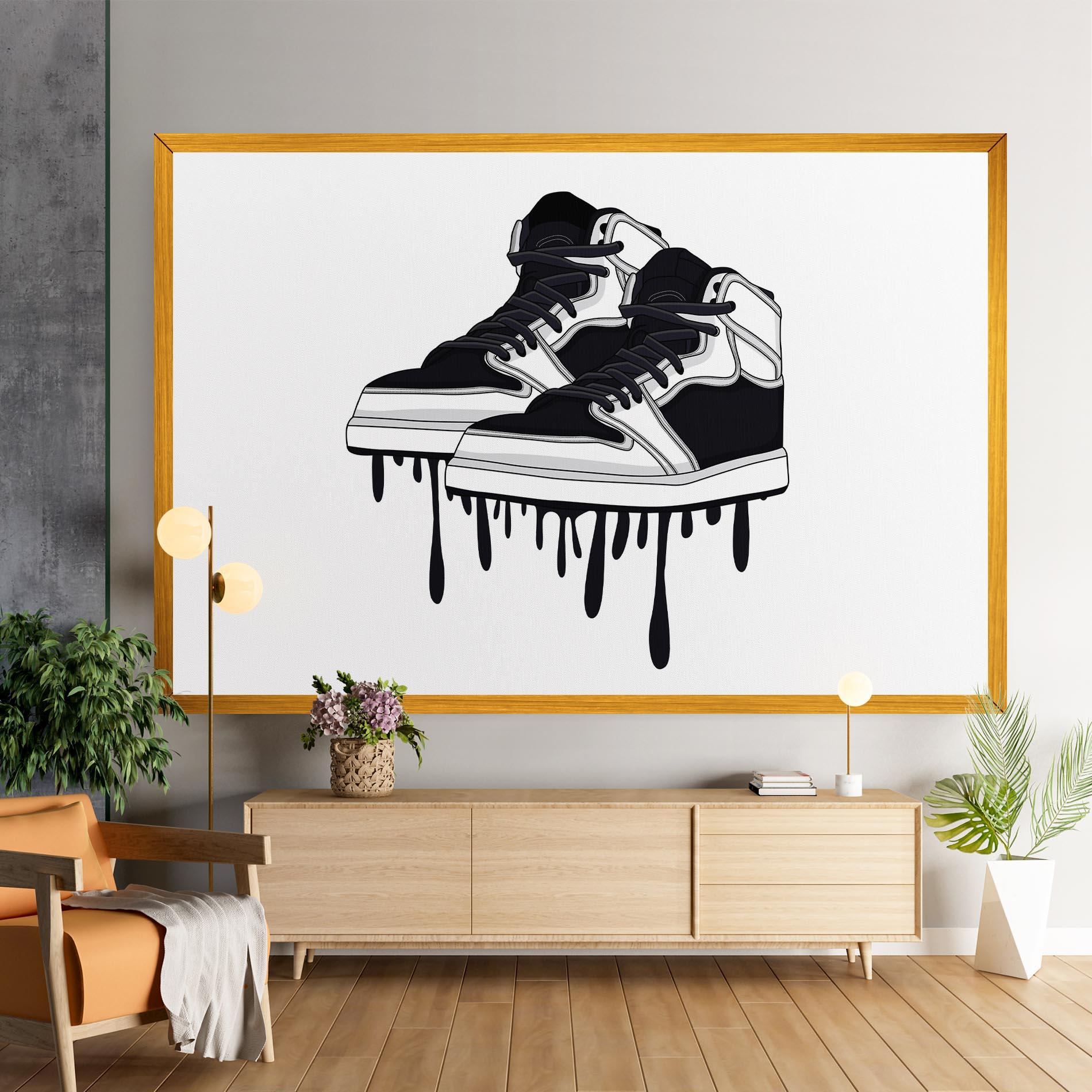 Leinwandbild Black White Shoes mockup 9