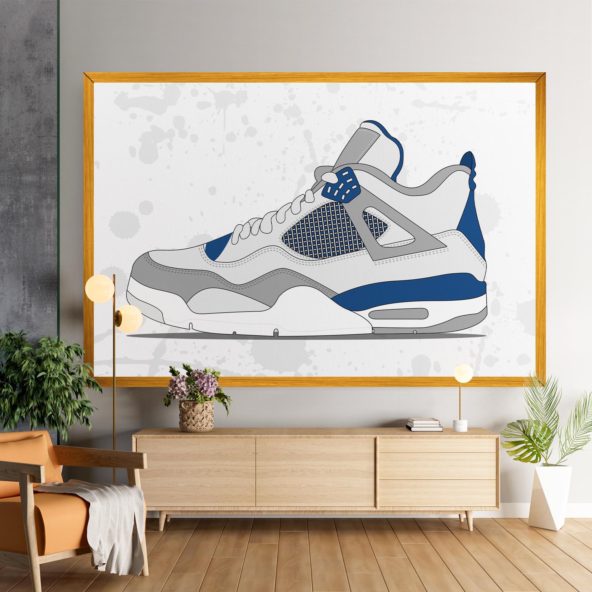 Leinwandbild Blue Grey Sneakers mockup 9