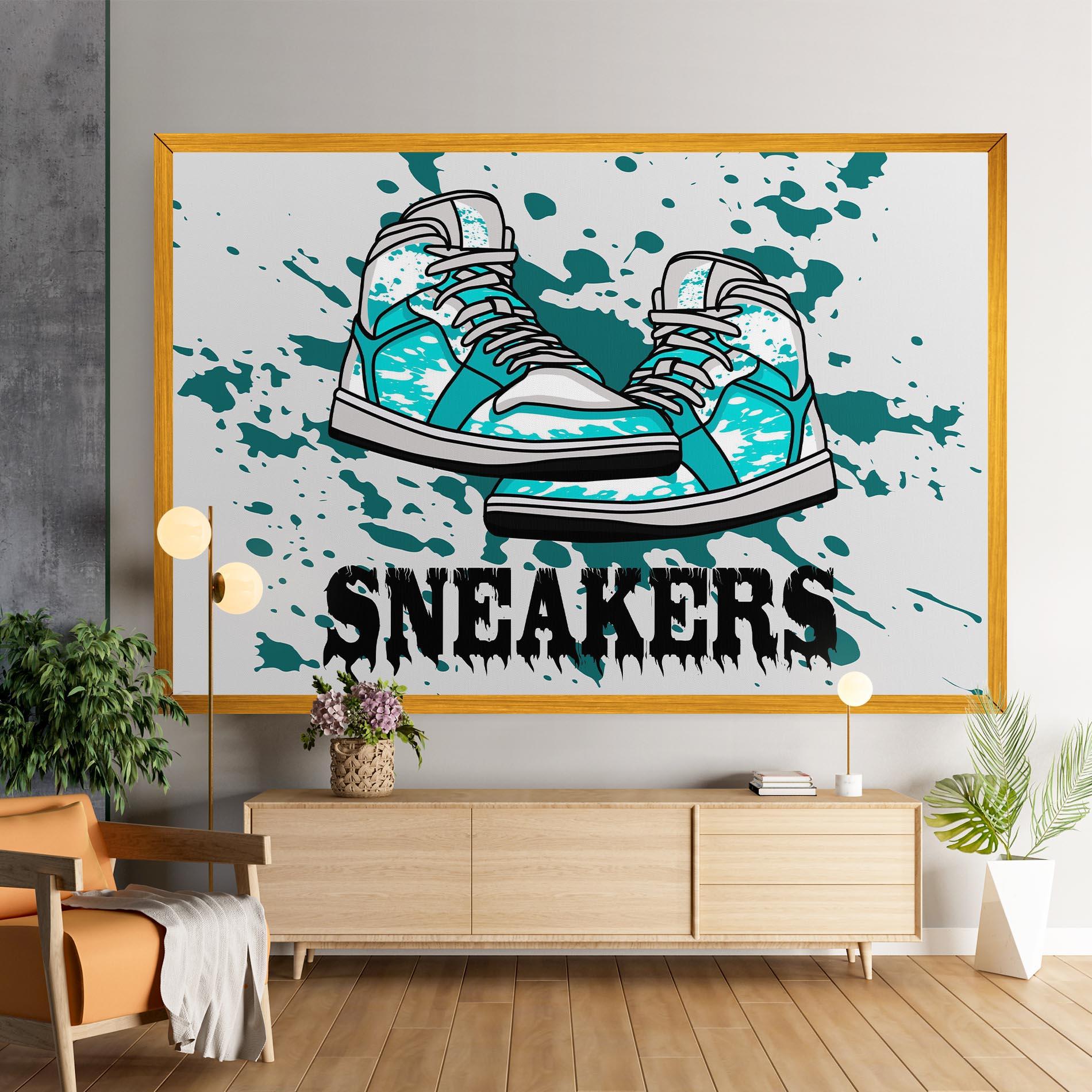 Leinwandbild Light Blue Sneakers mockup 9