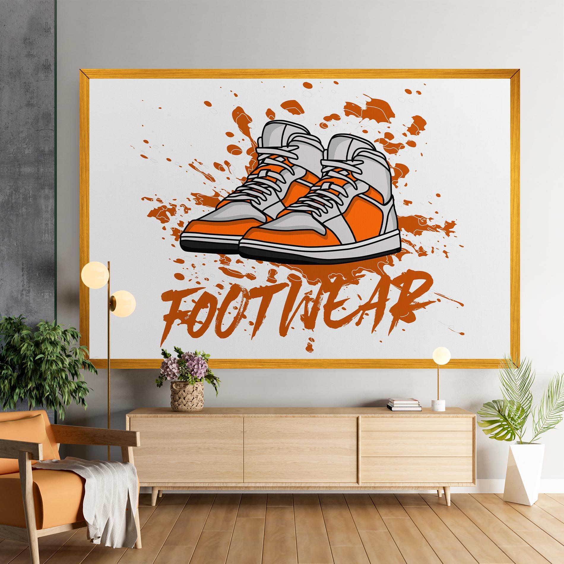 Leinwandbild Orange Footwear mockup 9