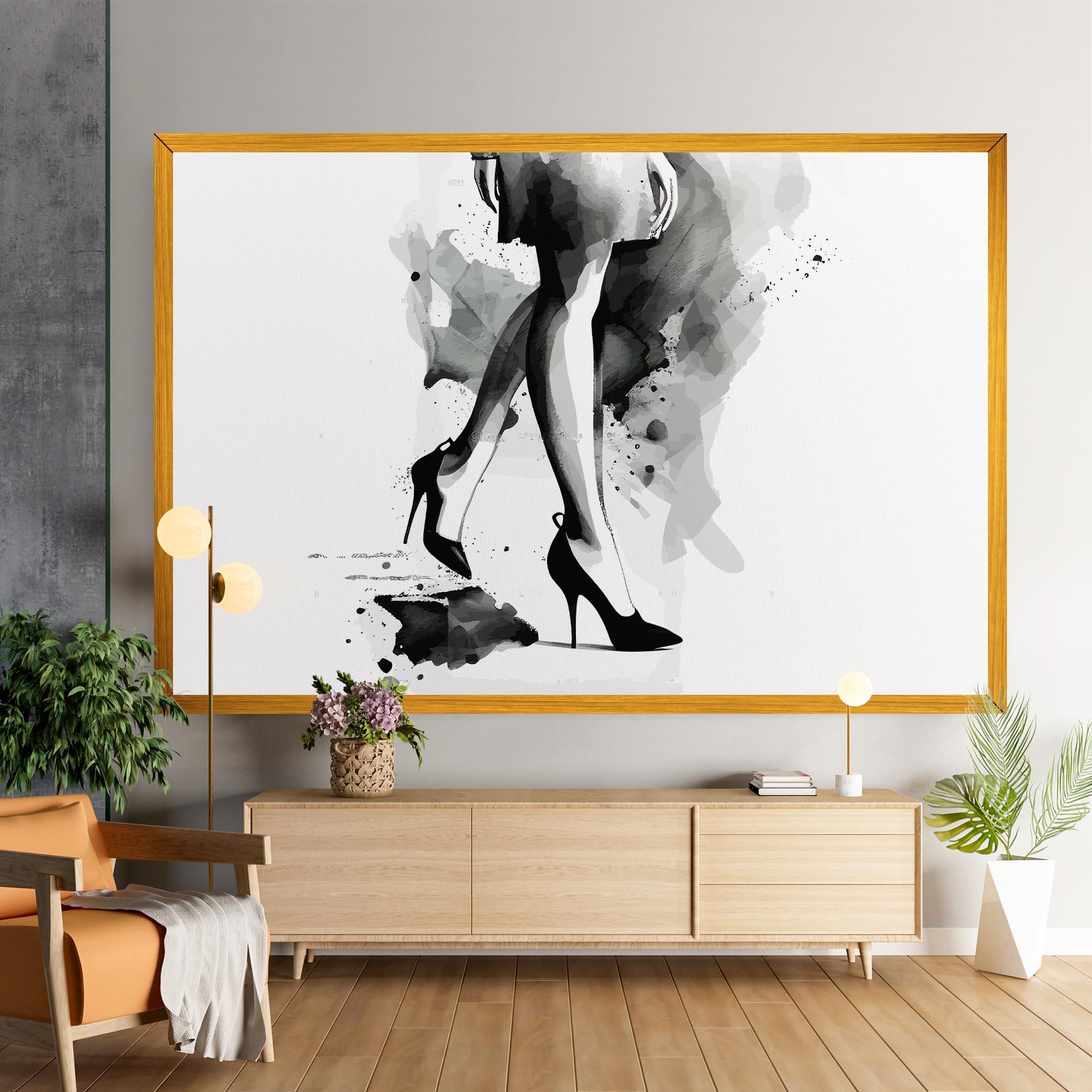 Leinwandbild Watercolor Shoes mockup 9