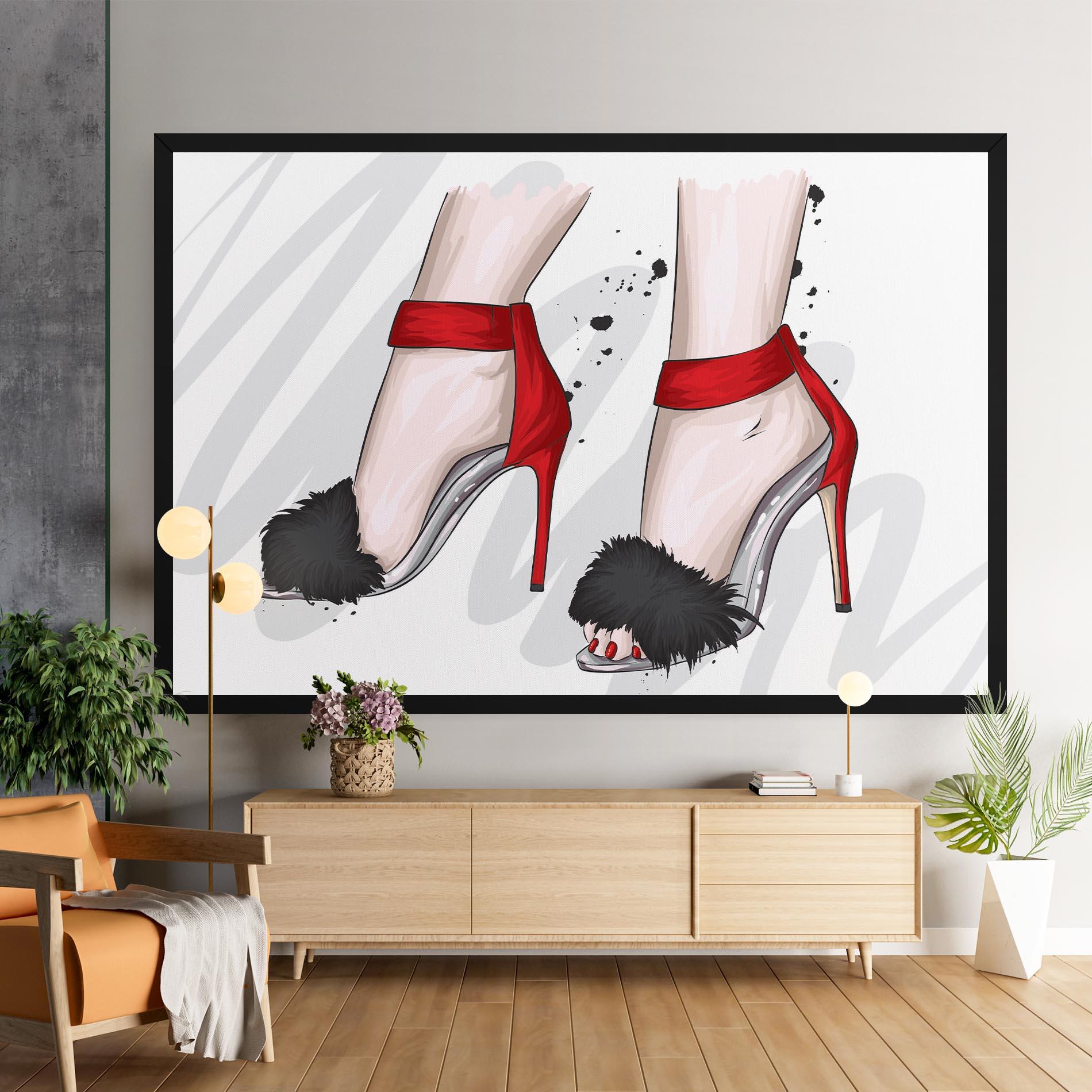 Leinwandbild Black Red Heels mockup 9