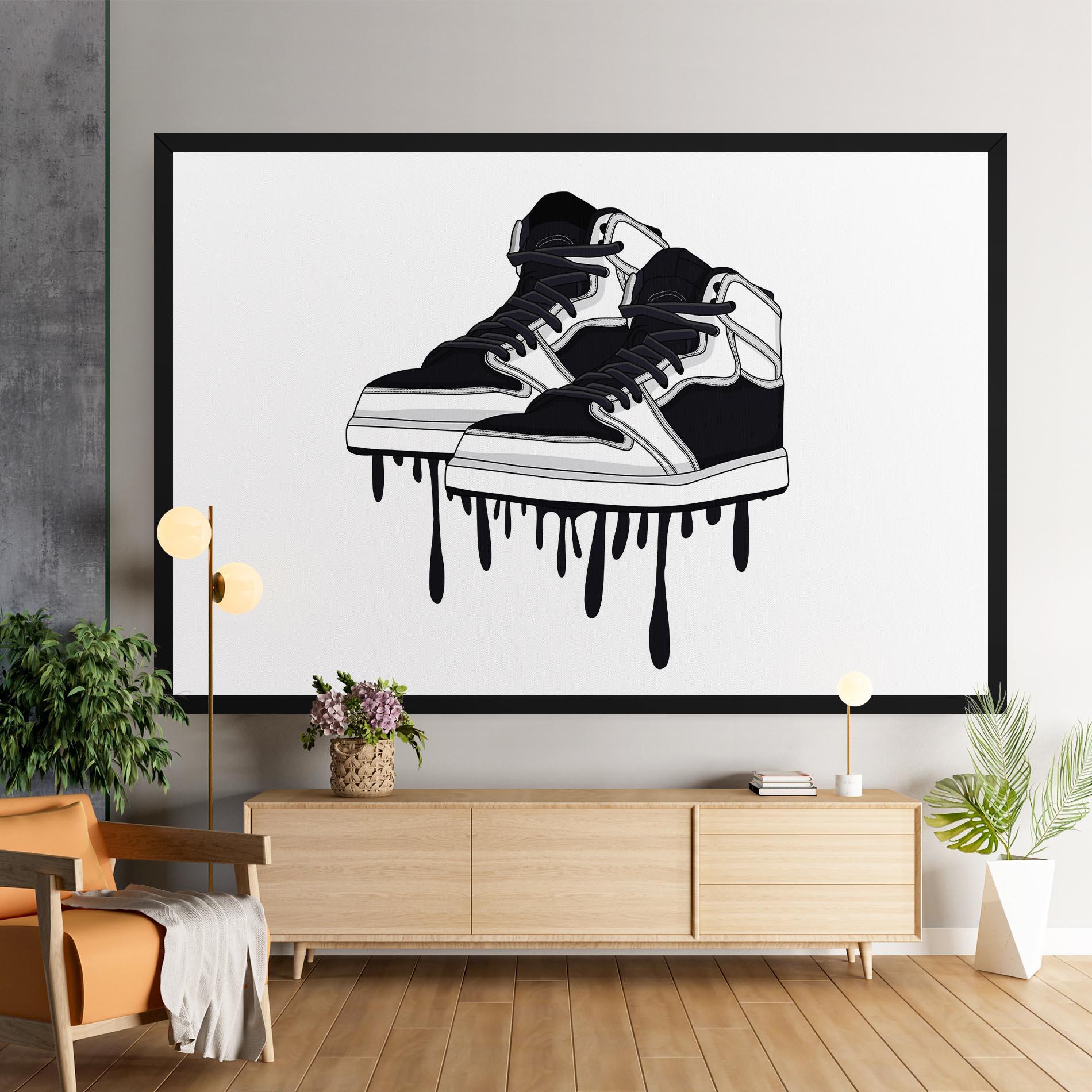 Leinwandbild Black White Shoes mockup 9