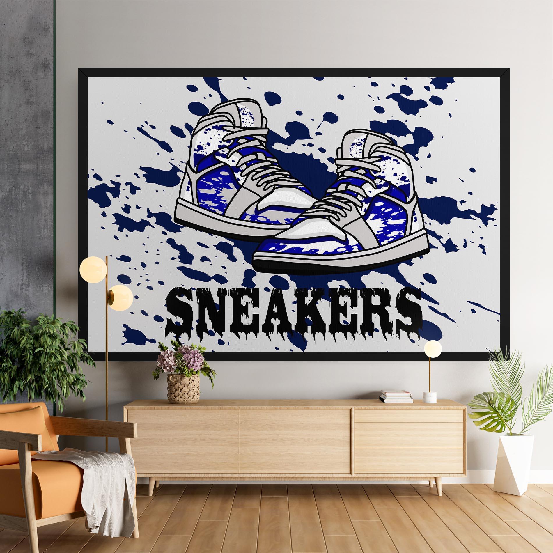 Leinwandbild Dark Blue Sneakers mockup 9