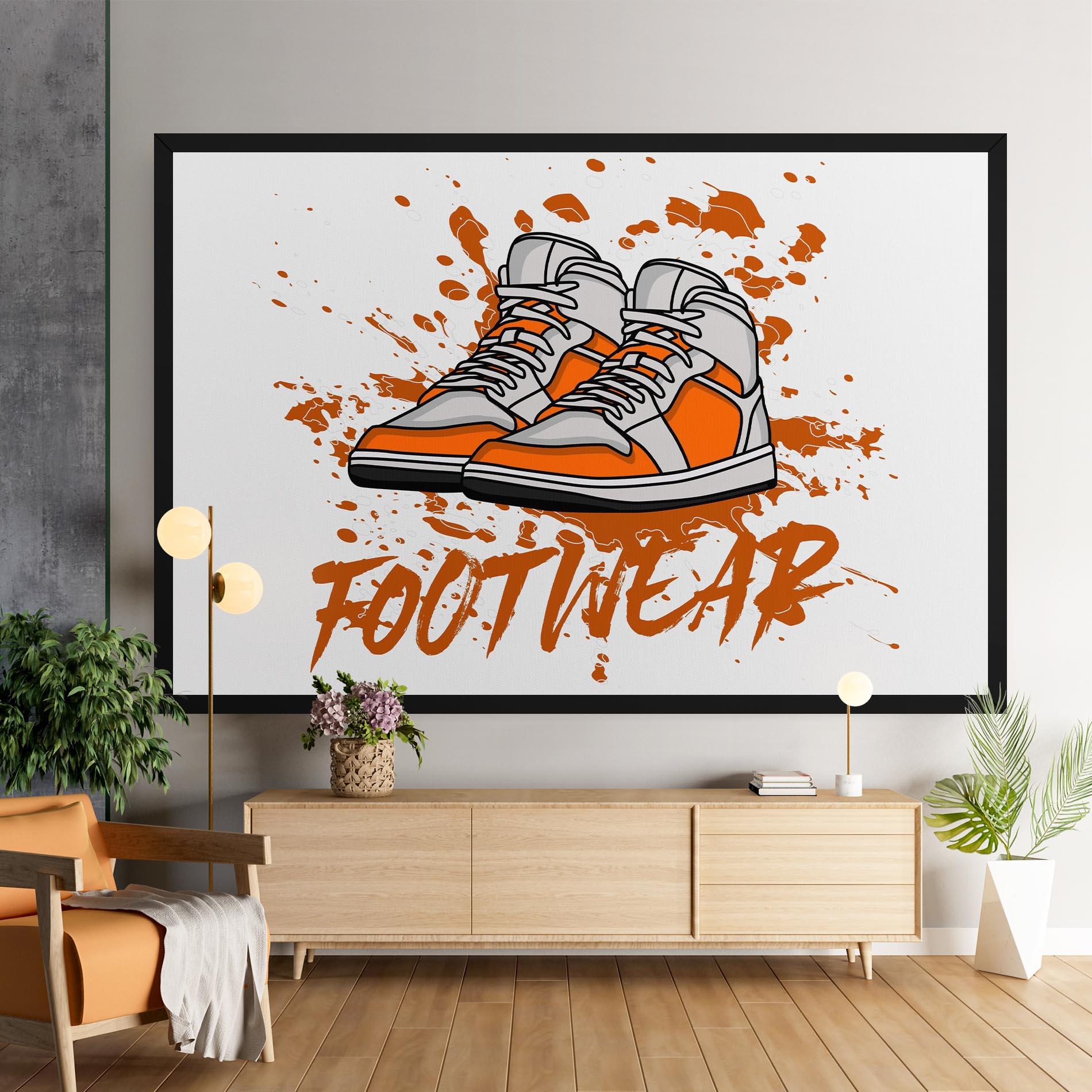 Leinwandbild Orange Footwear mockup 9