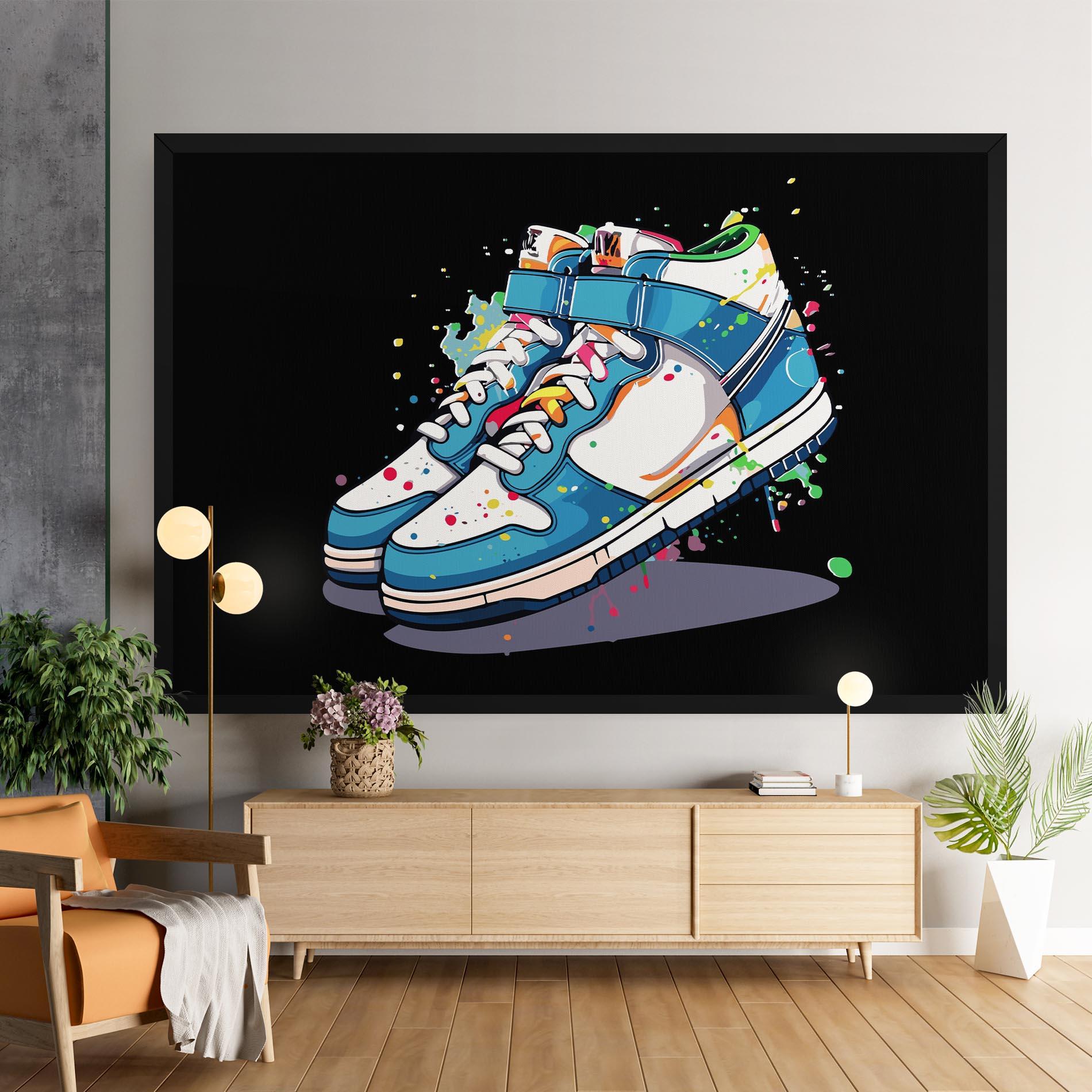Leinwandbild Shoes Splash Color mockup 9