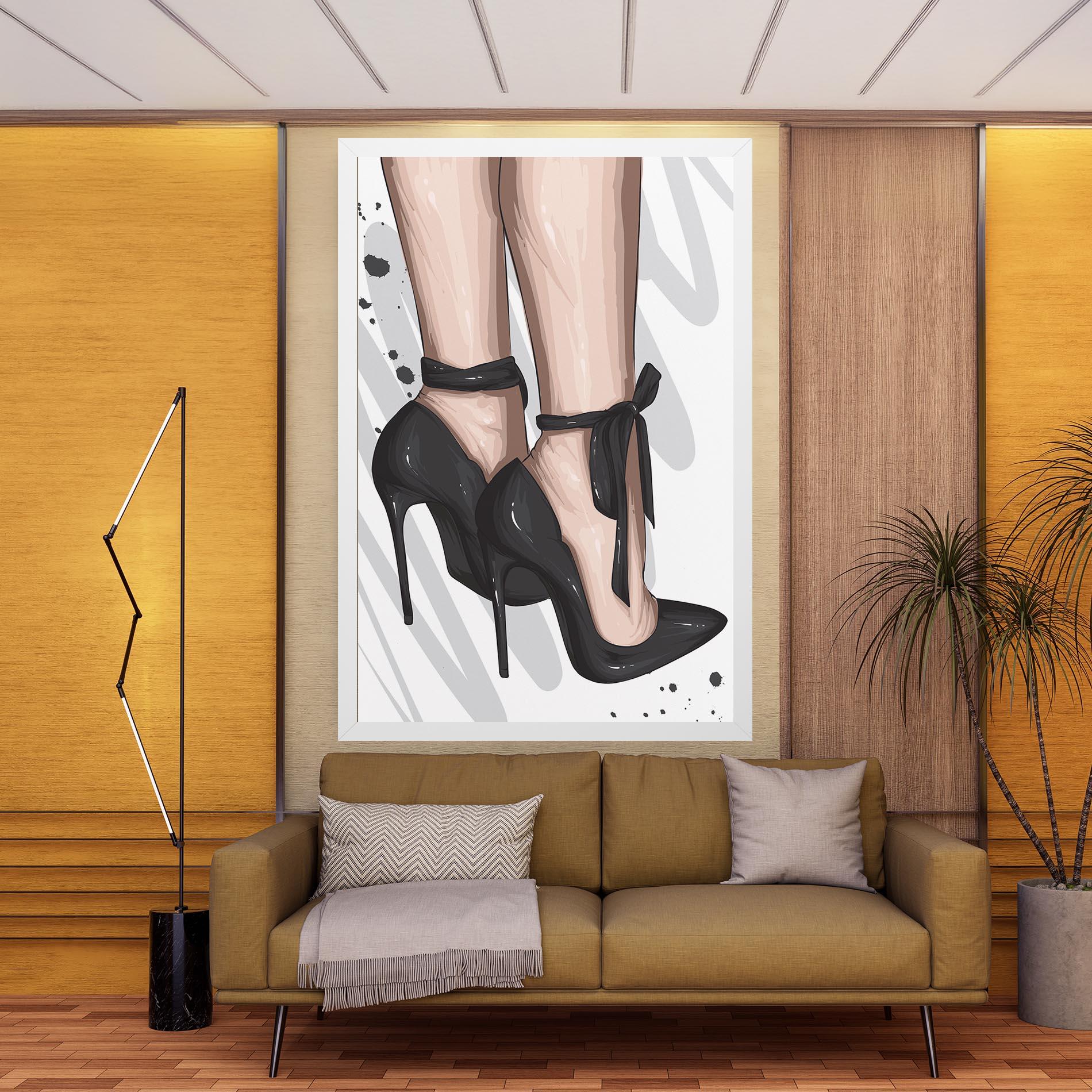 Leinwandbild Black Woman Shoes mockup 9