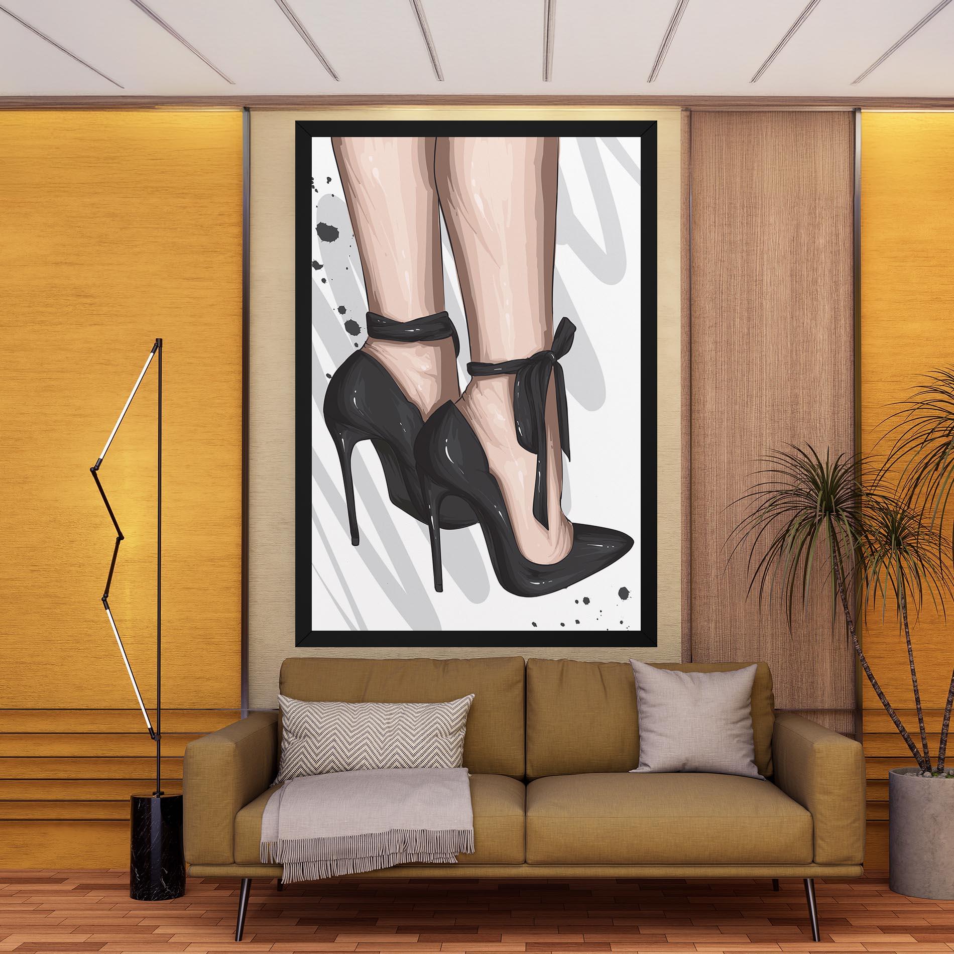 Leinwandbild Black Woman Shoes mockup 9
