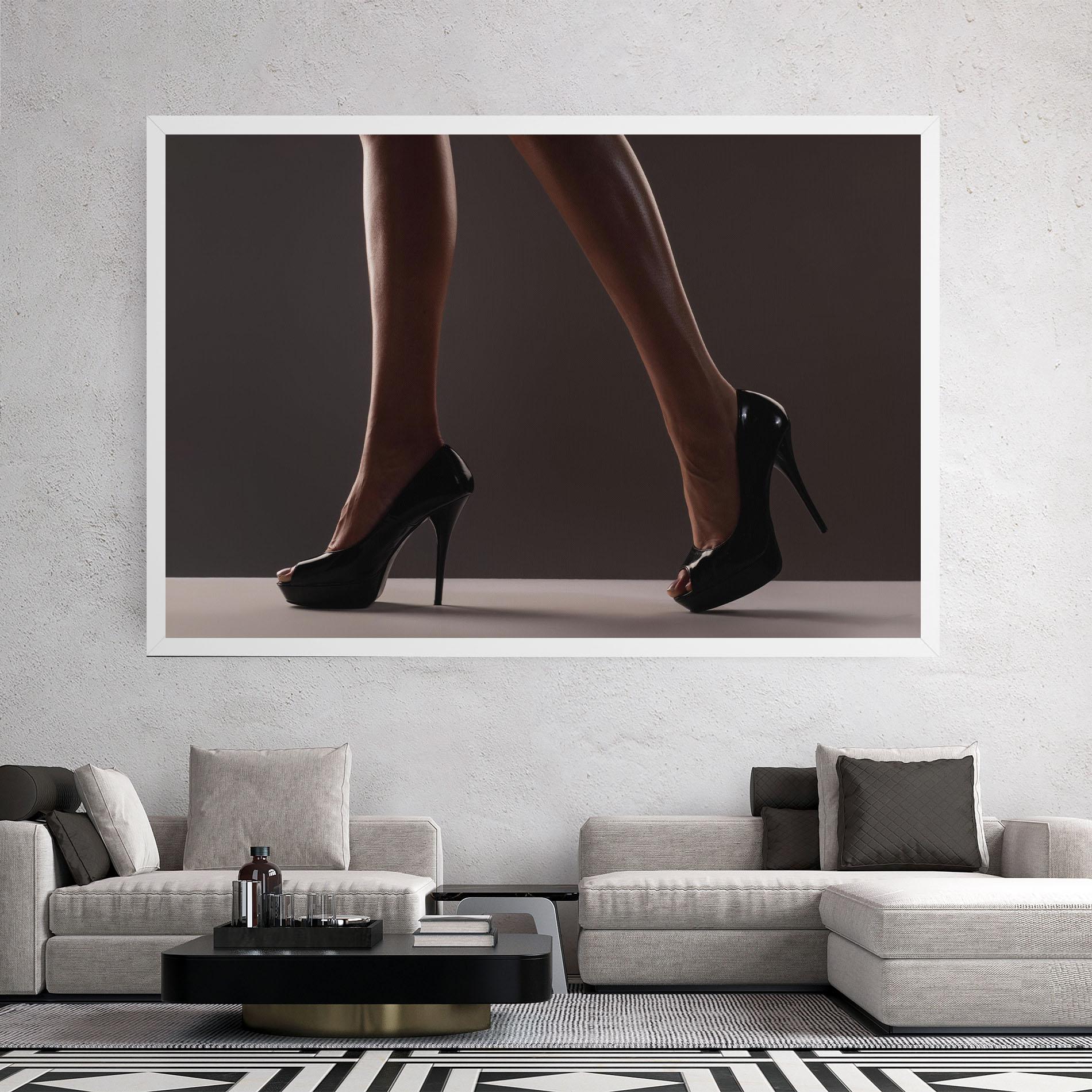 Leinwandbild Black High Heels mockup 2