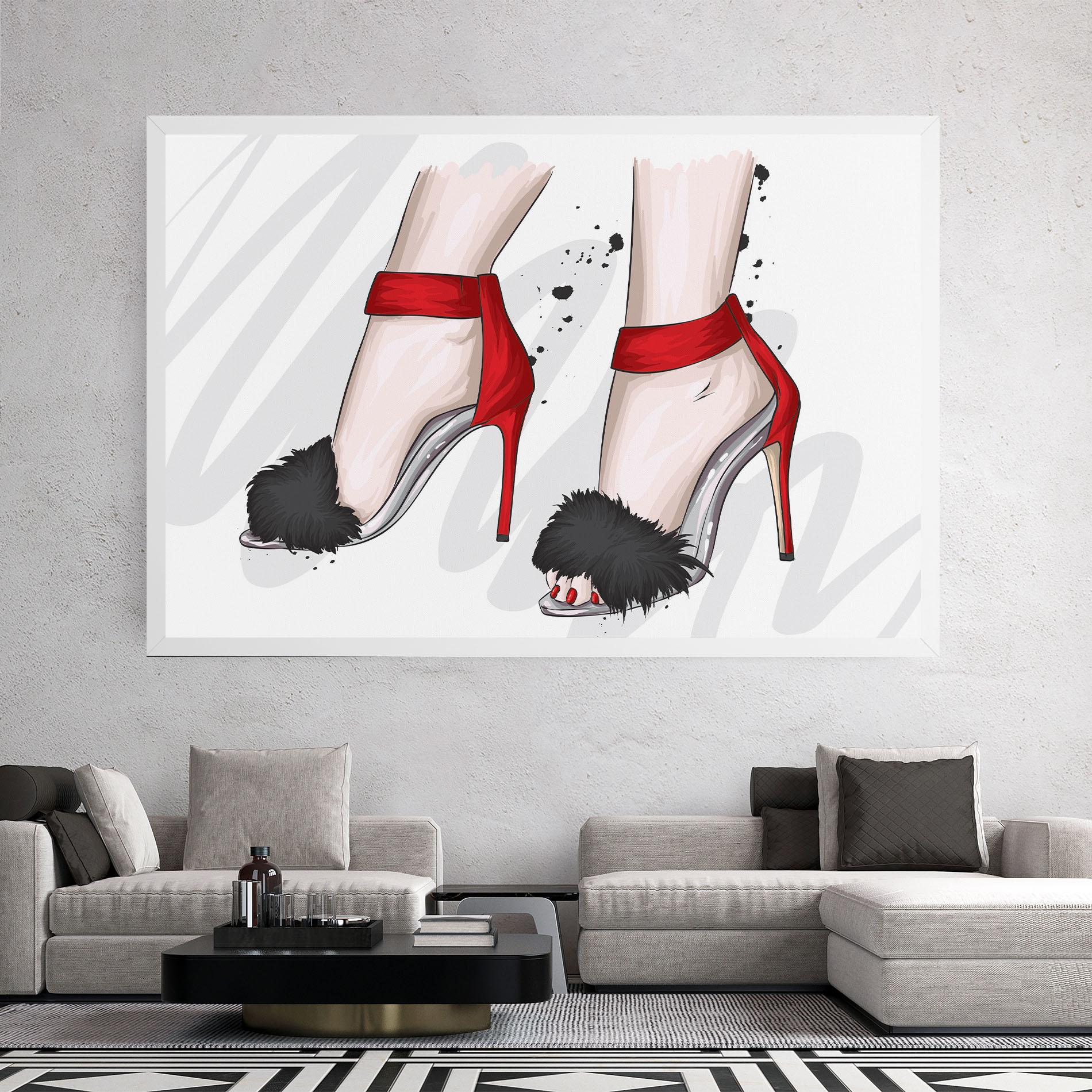 Leinwandbild Black Red Heels mockup 2