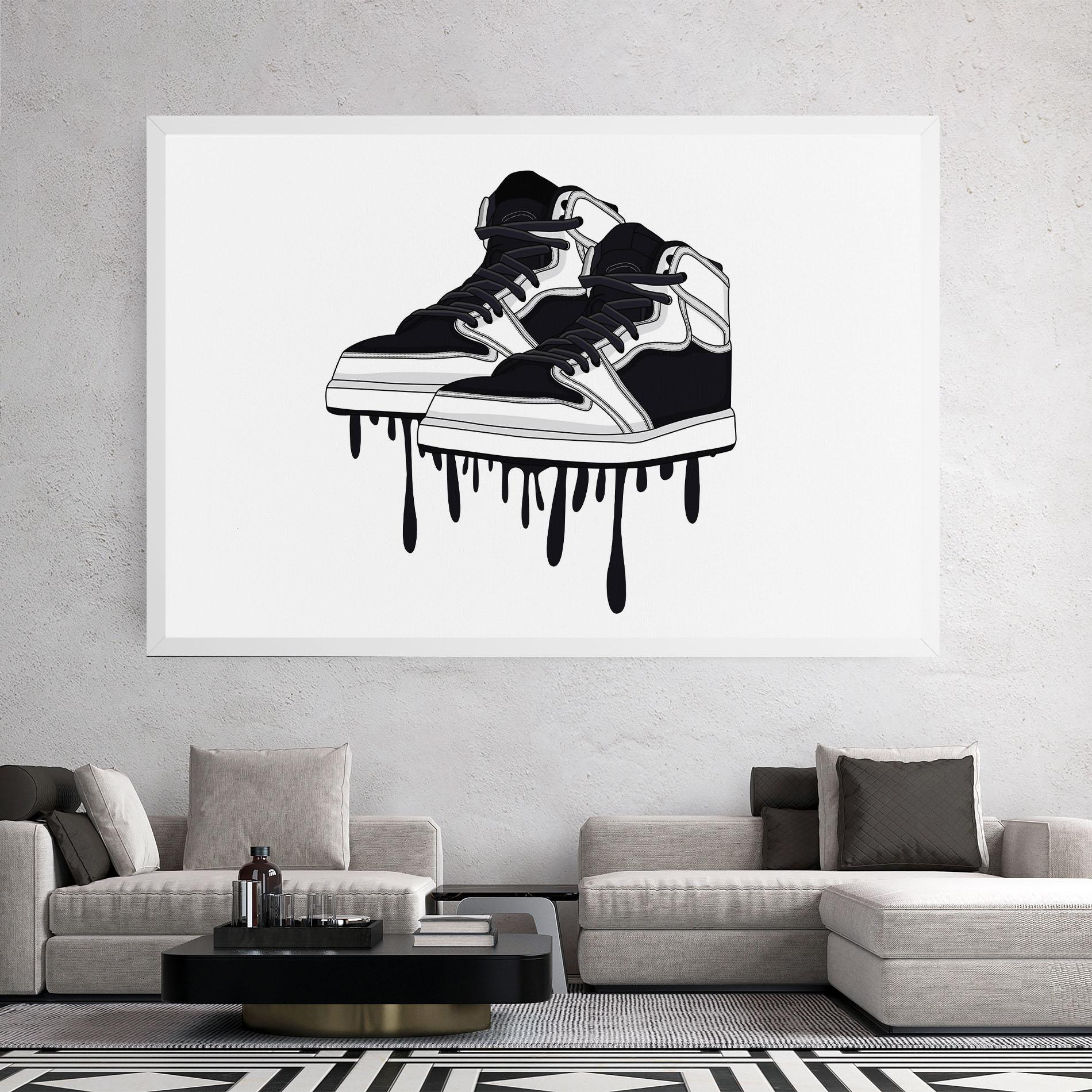 Leinwandbild Black White Shoes mockup 2