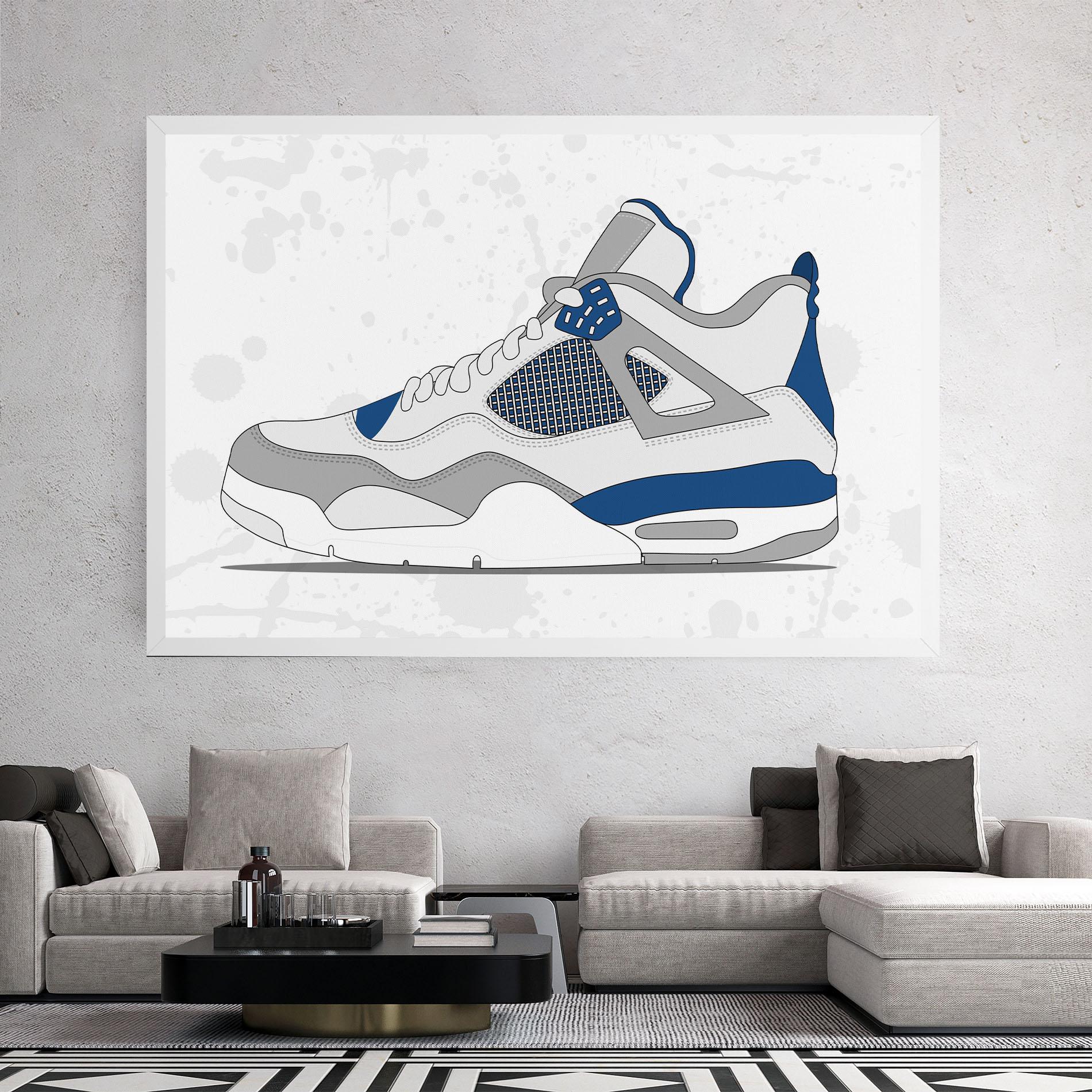 Leinwandbild Blue Grey Sneakers mockup 2