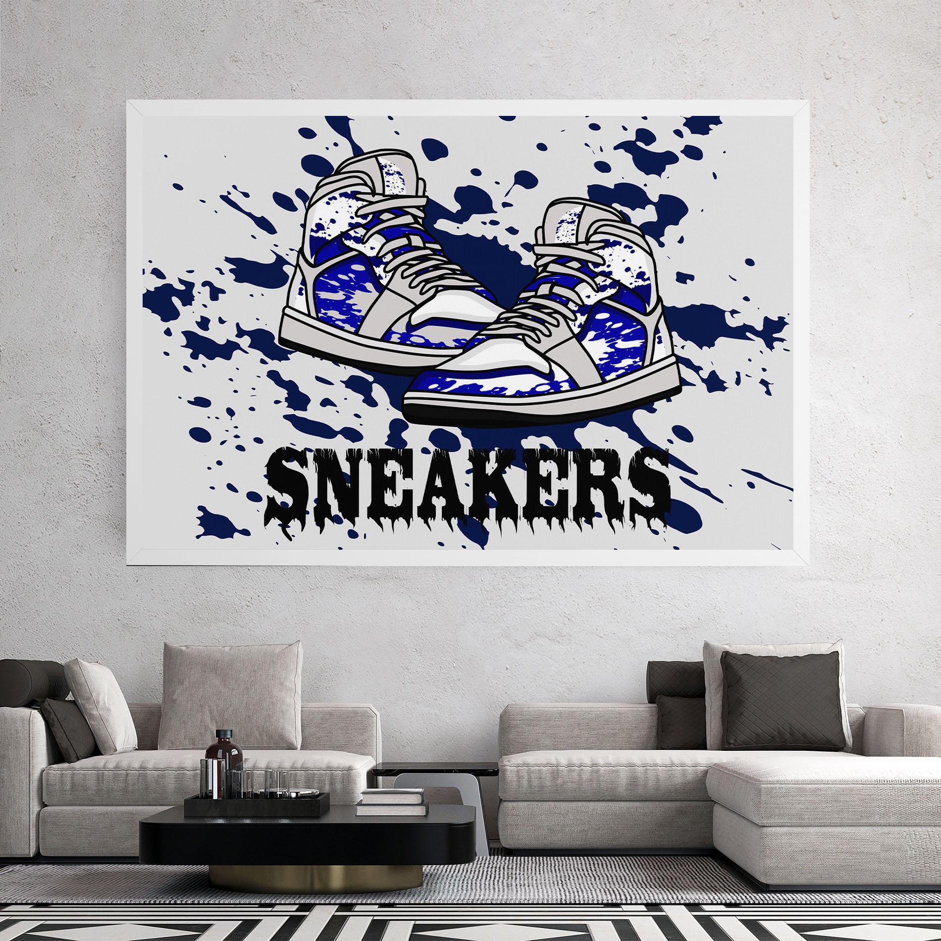 Leinwandbild Dark Blue Sneakers mockup 2
