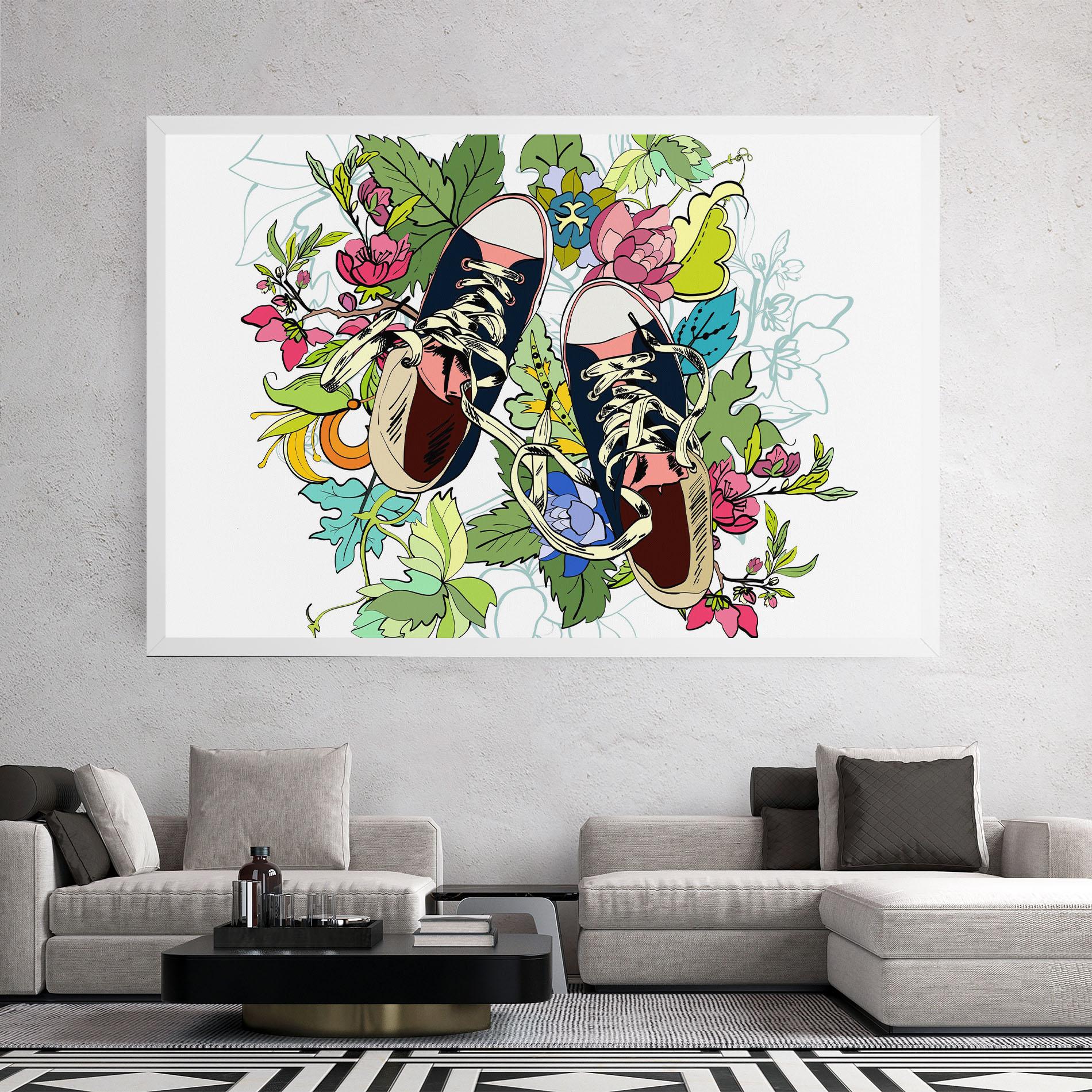 Leinwandbild Flower Shoes mockup 2