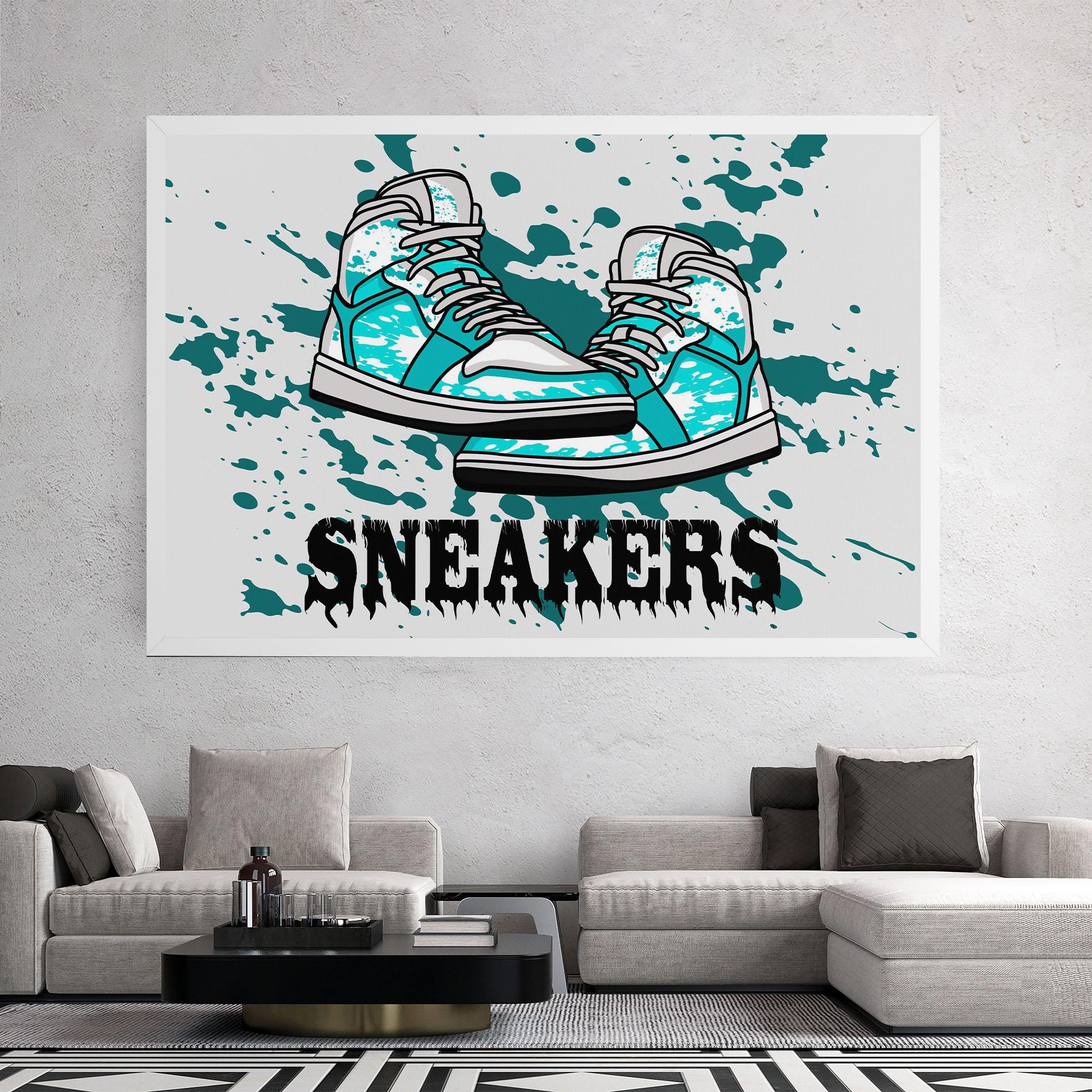 Leinwandbild Light Blue Sneakers mockup 2